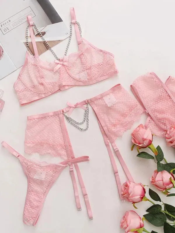 Sexy Lace Mesh Women's Lingerie Set - Comfortable & Elegant Underwear for Date Night & Special Occasions
