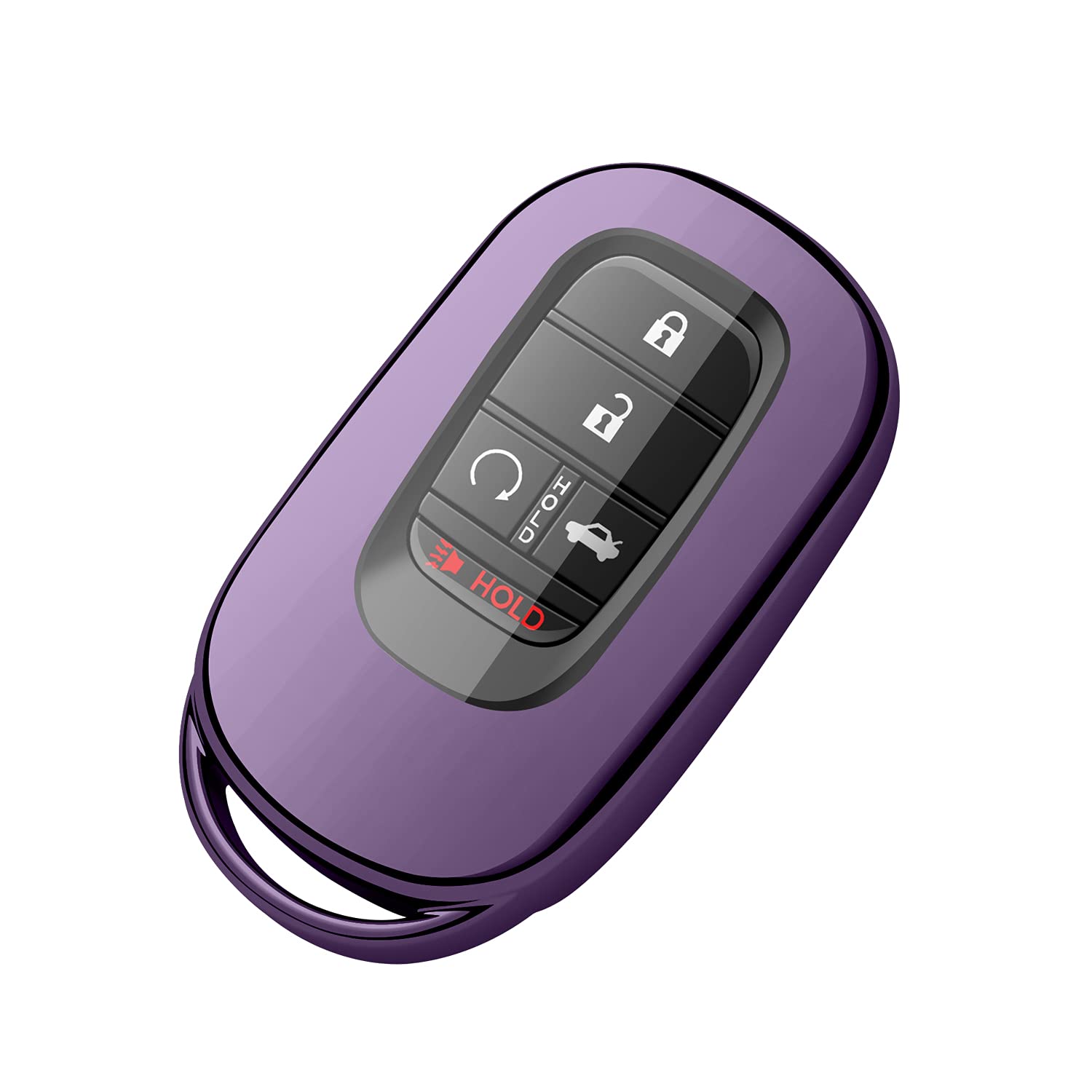 Premium Soft TPU Honda Key Fob Cover - Full Protection Key Shell Case Compatible with 2022 Honda Civic Accord Smart Remote Key - Durable & Stylish Purple Black Accessory - Perfect for Daily Use, Travel & Car Protection