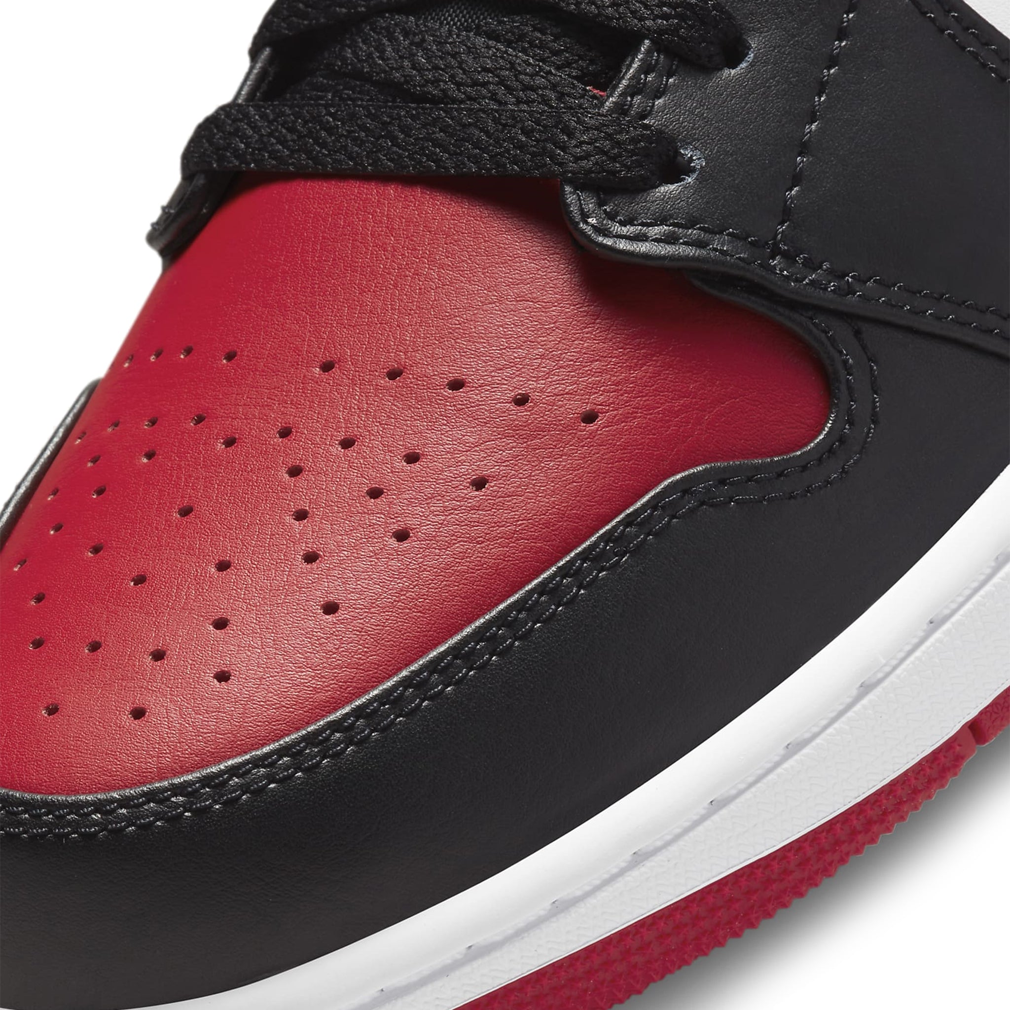 Air Jordan 1 Low Bred Toe Men's Basketball Shoes - Retro Black Red White Sneakers for Casual Wear & Street Style