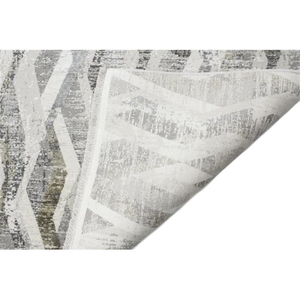 Bashian Collection 4’ x 6’ Luxury Power Loom Area Rug - Soft Viscose & Durable Polyester Blend - Modern Beige/Grey Runner Rug for Entryway, Living Room, Bedroom - Perfect for Home Decor & High Traffic Areas