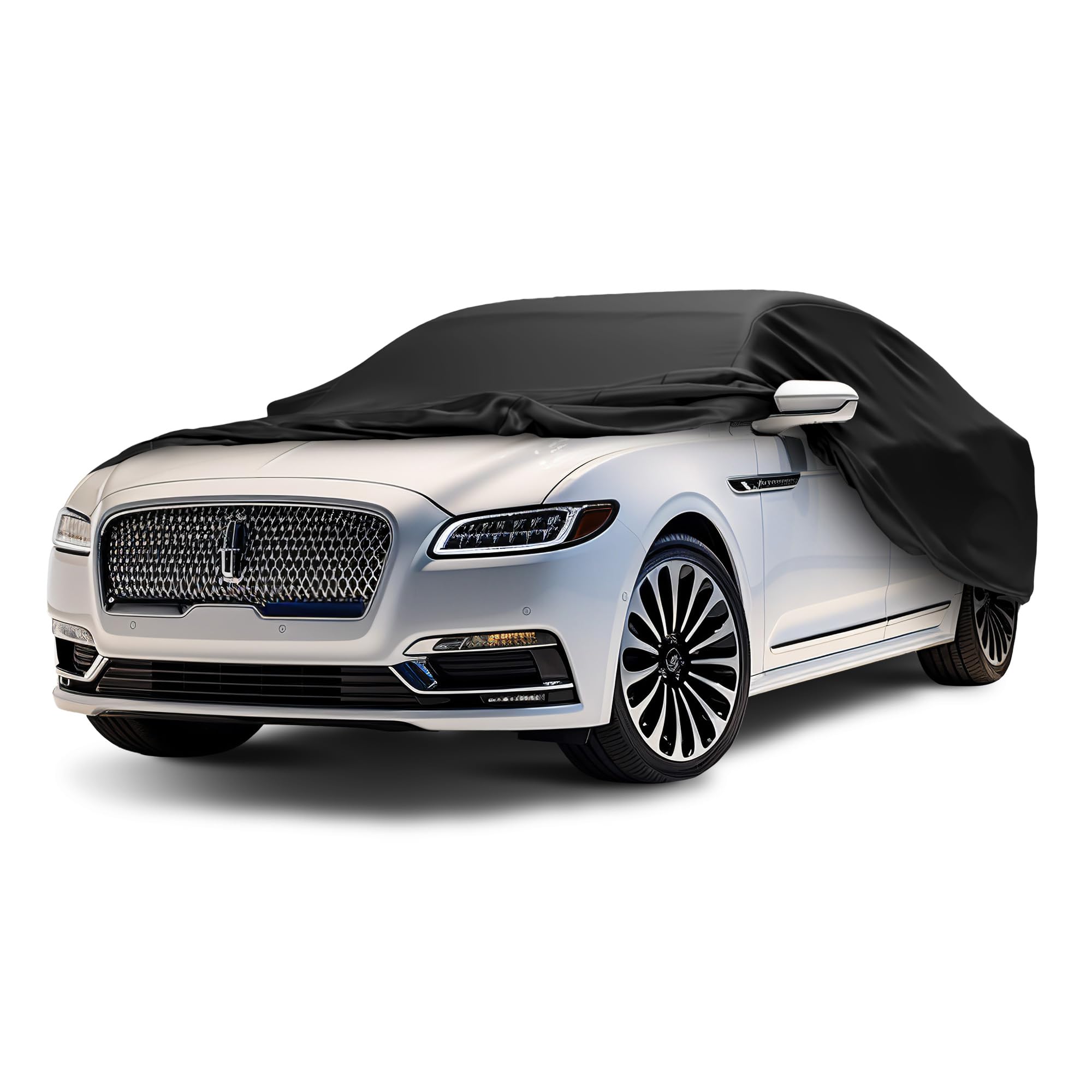 Premium Scratch-Resistant Indoor Car Cover for Lincoln Continental 2017-2019 | Black Satin Ultra-Soft Fabric | All-Weather Protection & Warranty Included | Perfect for Garage Storage & Vehicle Preservation