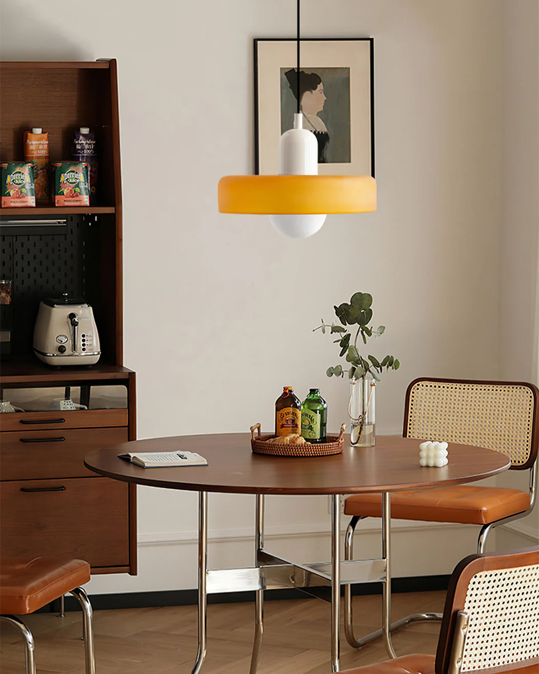 Modern Disc Orb Pendant Light Fixture - Sleek Minimalist Ceiling Lighting for Dining Room, Kitchen, Bedroom & Living Room Decor