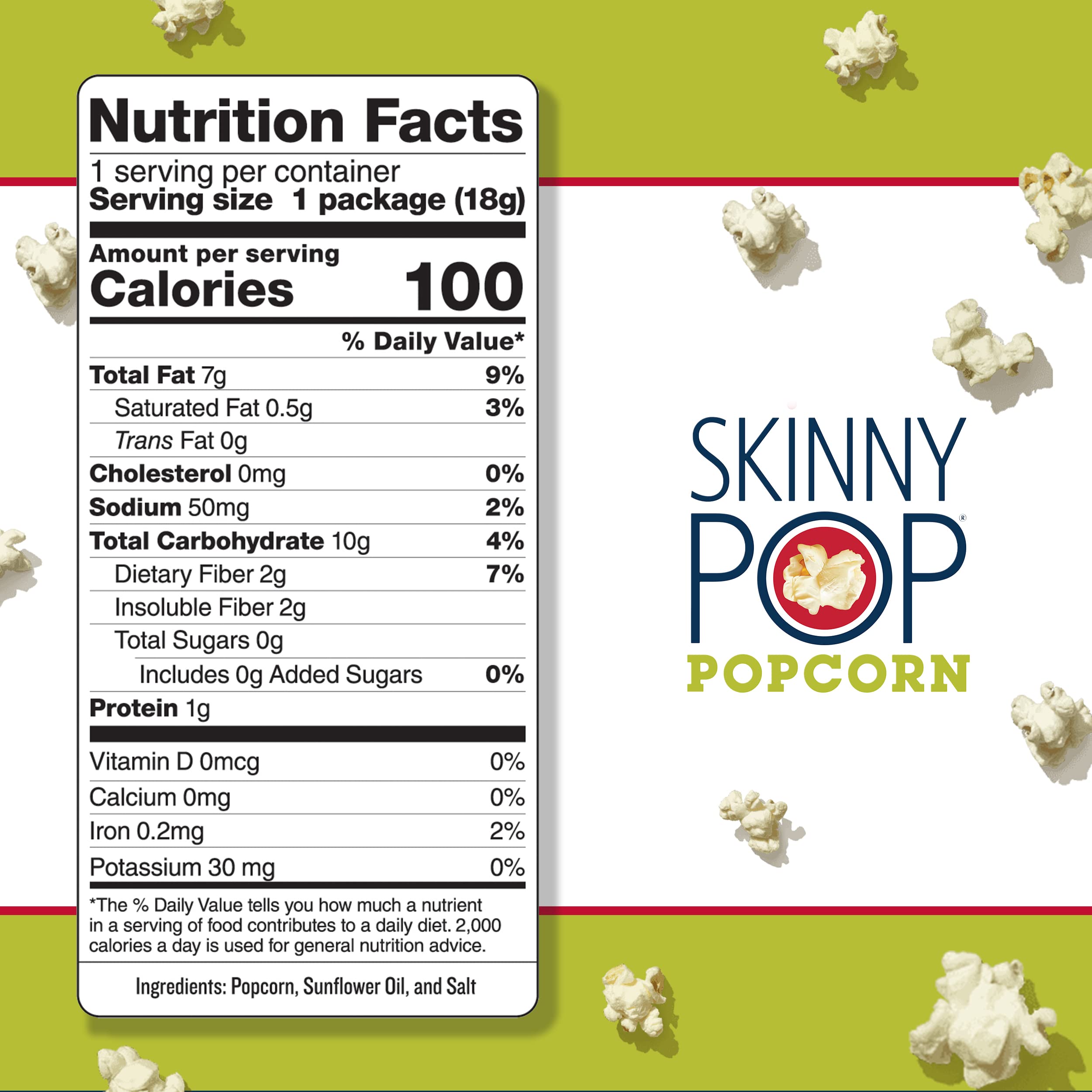 SkinnyPop Original Popcorn - 30 Pack of 0.65oz Individual Snack Size Bags | Gluten Free, Healthy, Low Calorie Popcorn Snacks | Perfect for Office, School Lunches & Movie Nights at Home