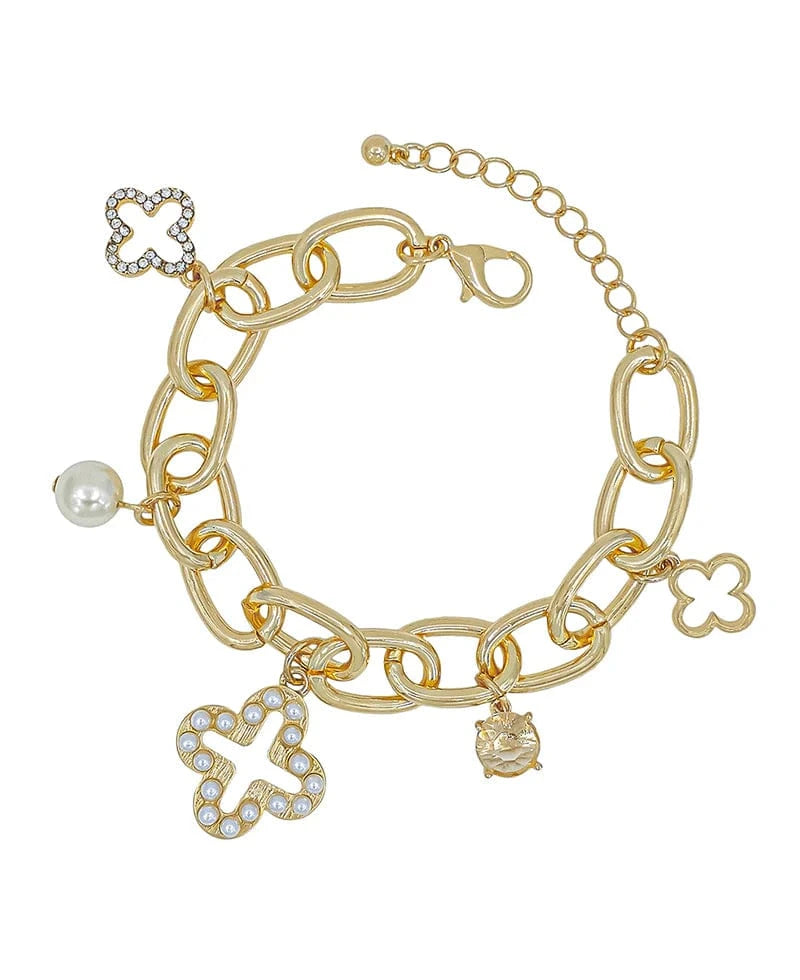 Gold Clover Chunky Chain Bracelet for Women - Trendy Boho Jewelry Gift for Birthday, Anniversary & Everyday Wear | Adjustable & Hypoallergenic