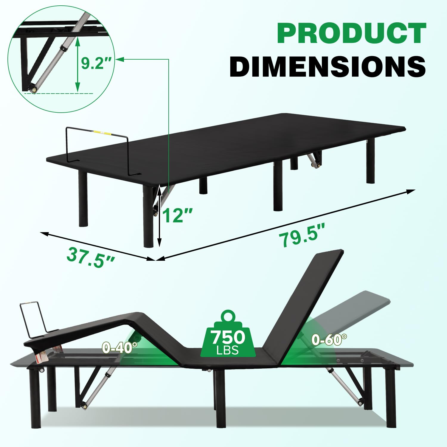 Donext Adjustable Bed Base with Wireless Remote - Queen Size Adjustable Bed Frame for Zero Gravity, Anti-Snore & Massage Functions - Perfect for Back Pain Relief, Reading & Watching TV in Bed