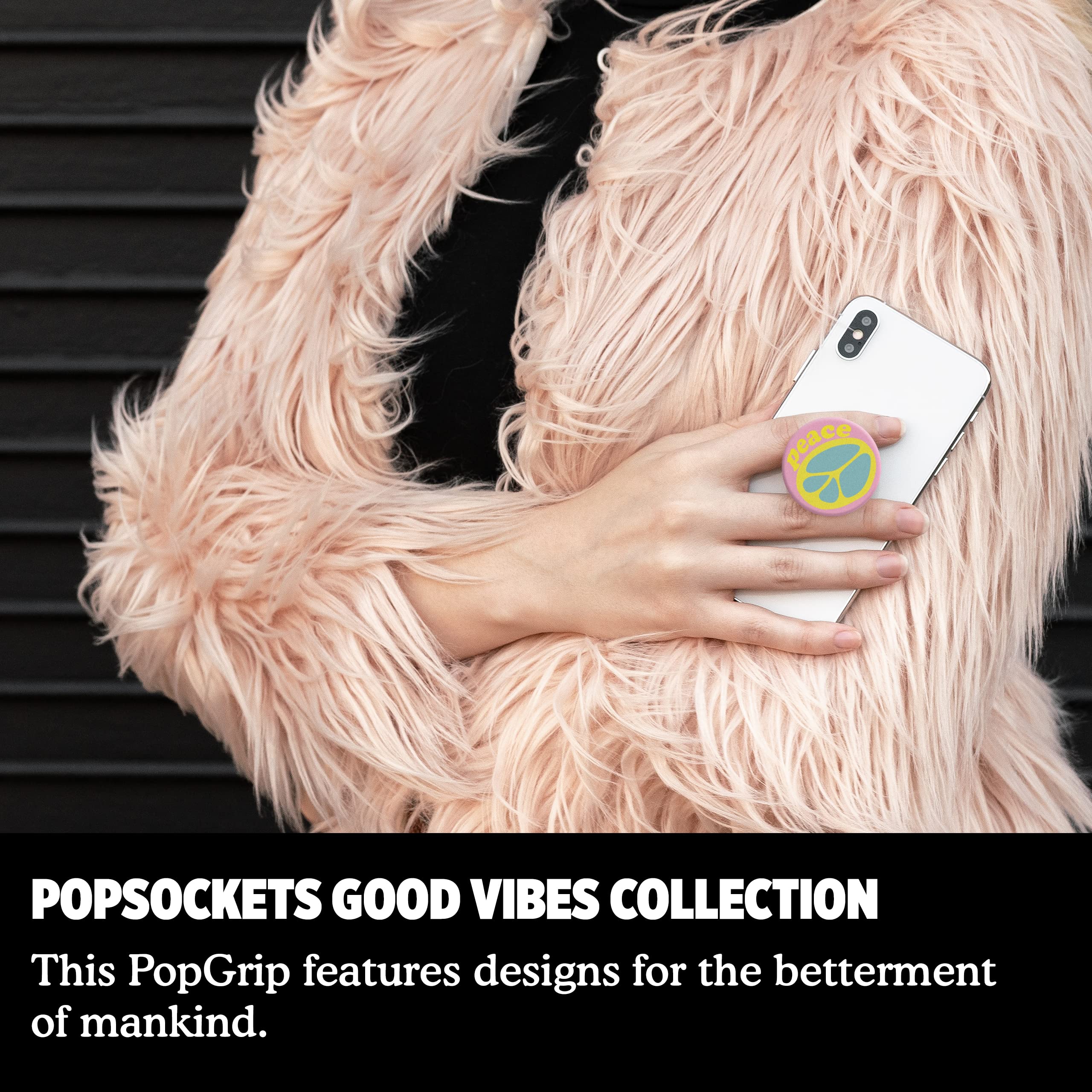 PopSockets Phone Grip with Expanding Kickstand - Peace Slice Design | Secure Phone Holder for iPhone & Android | Perfect for Selfies, Video Calls & Hands-Free Viewing
