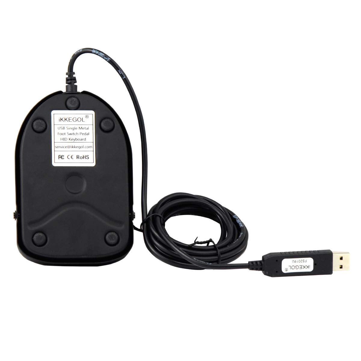 iKKEGOL USB Foot Pedal Switch for Gaming & PC Control - Black Metal HID Programmable with 3-Color Mat | Hands-Free Operation for Gamers & Streamers