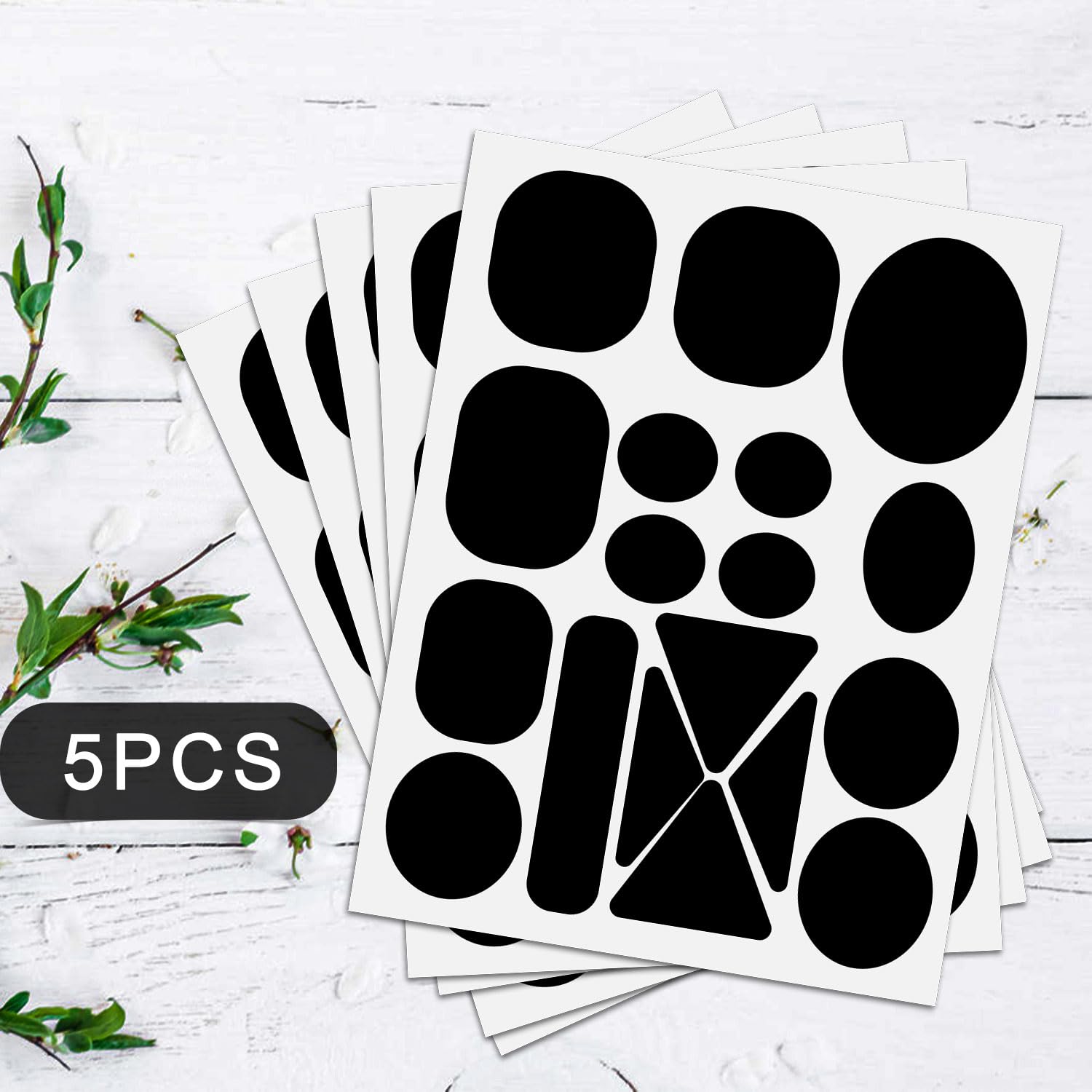 5 Pack Self-Adhesive Nylon Repair Patches for Down Jackets, Coats, Sleeping Bags & Tents - Washable Fabric Repair Tape in Black (Ideal for Outdoor Gear & Camping Repairs)