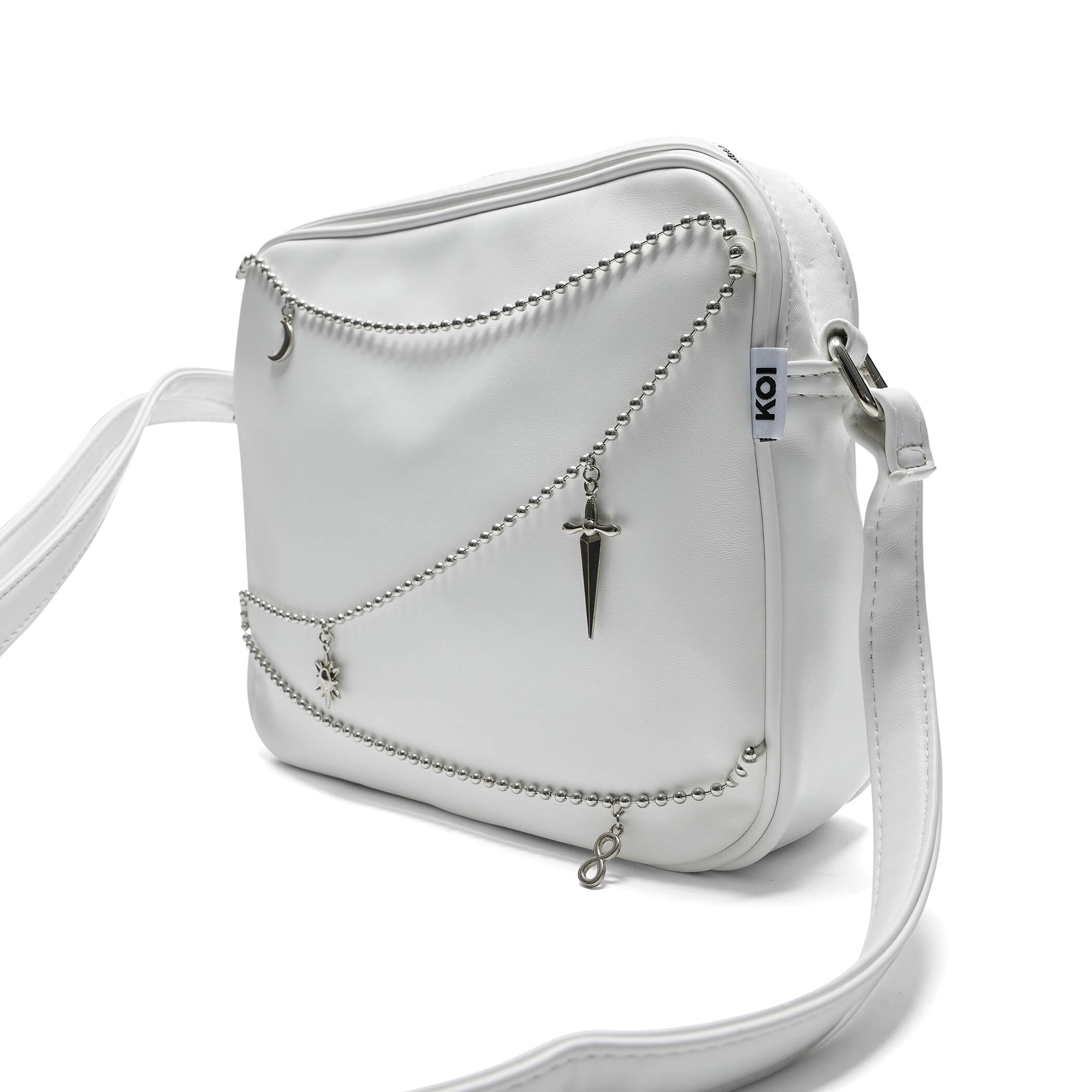 Jinx Mystic Charm White Shoulder Bag for Women - Stylish Crossbody Purse with Adjustable Strap, Fashionable Handbag for Daily Use, Work, Travel, and Parties
