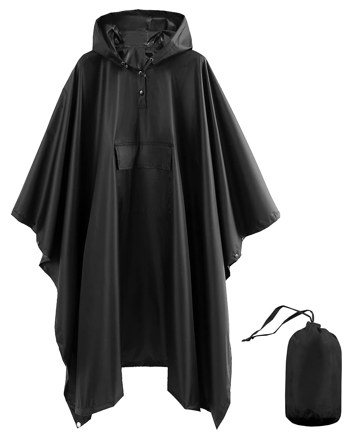 Waterproof Hooded Rain Poncho for Men & Women - Reusable Unisex Raincoat with Pockets for Hiking, Camping, Festivals & Outdoor Activities