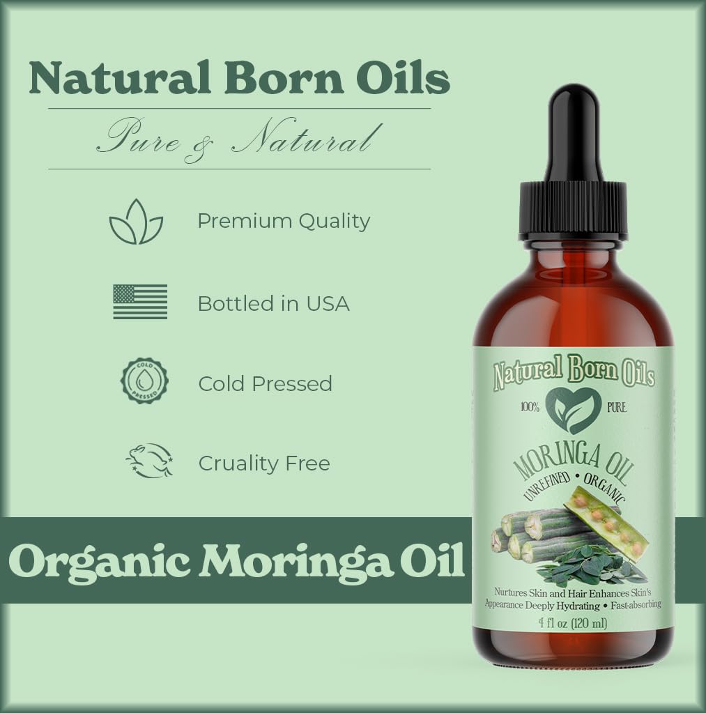 Organic Cold-Pressed Moringa Oil 1 Gallon - 100% Pure Nutrient-Rich Carrier Oil for Skin & Hair Care - Natural Moisturizer for Dry Skin, Scalp Treatment & DIY Beauty Recipes - USDA Certified for Face, Body & Hair Growth