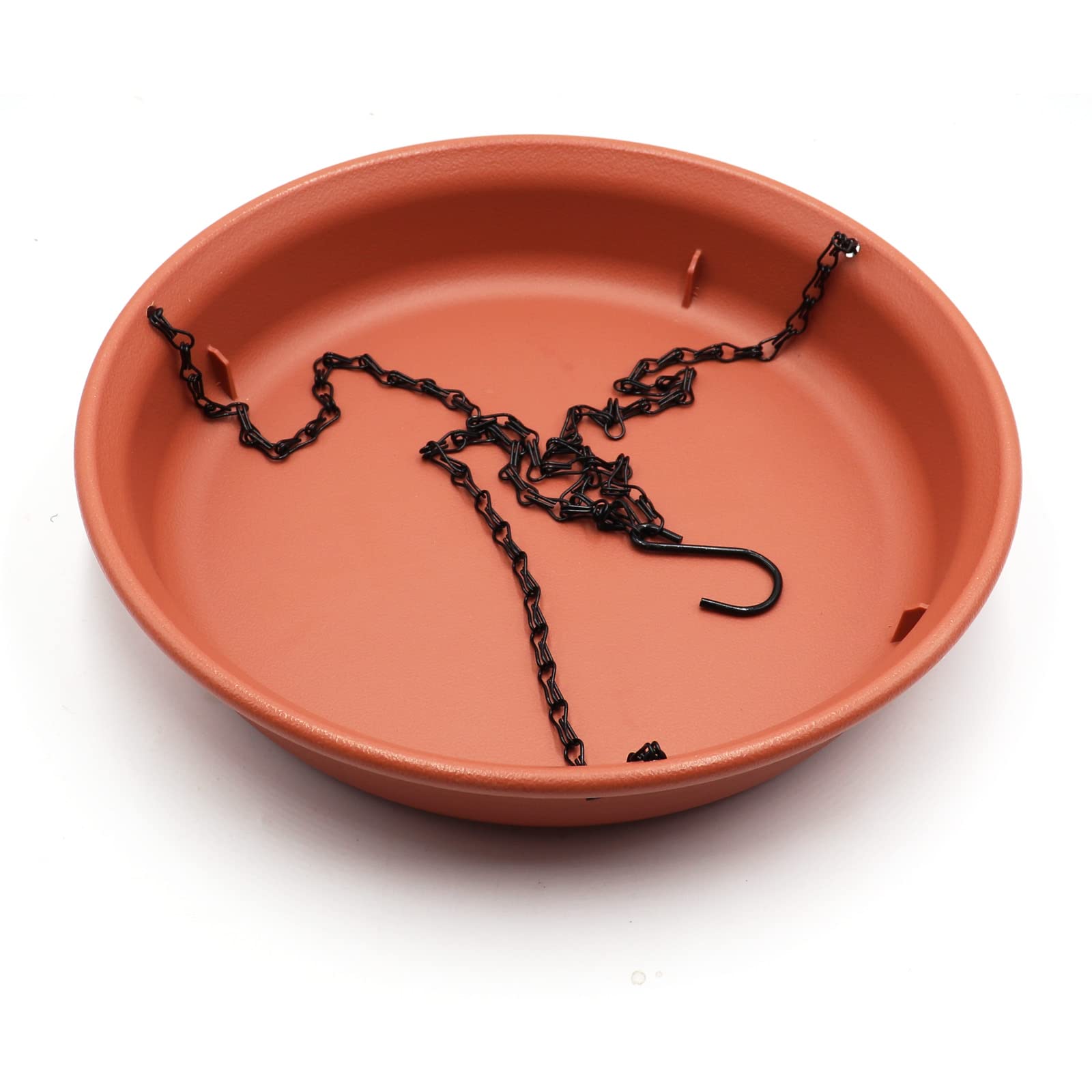 Together-life 12 Inch Hanging Bird Bath - Outdoor Bird Feeder & Drinking Tray with Seed Catcher Platform, Includes Hook & Chain - Perfect for Garden, Yard, Patio & Backyard Bird Watching