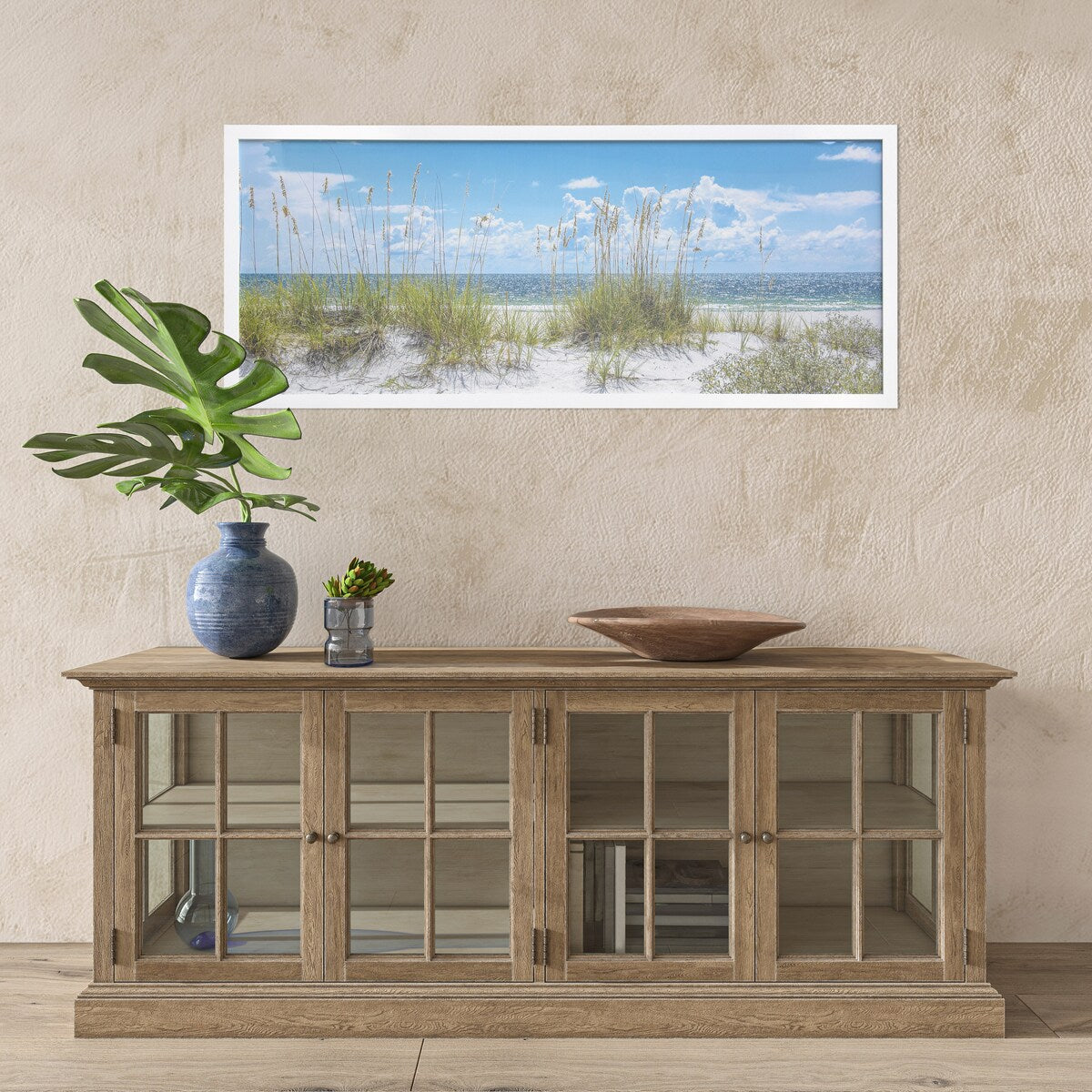 Beach Sand Dunes Framed Wall Art - Coastal Landscape Photography for Living Room, Bedroom & Office Decor