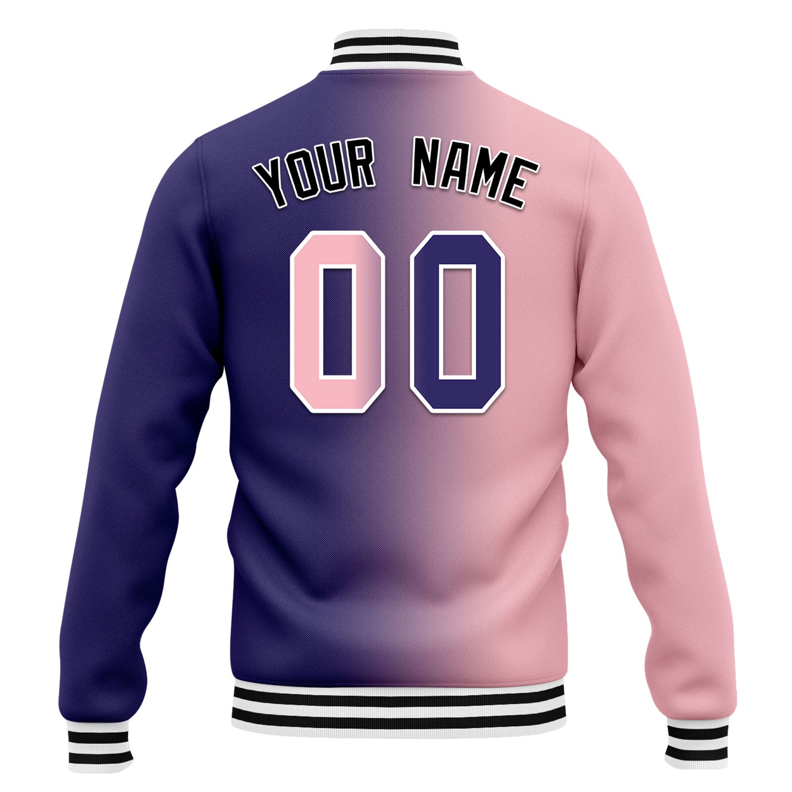 Custom Gradient Fashion Bomber Jacket - Full Snap Varsity Letterman Jacket - Personalized Embroidered Jacket FZ005 D028015 for Men & Women - Perfect for School Sports, Streetwear Fashion & Casual Outfits