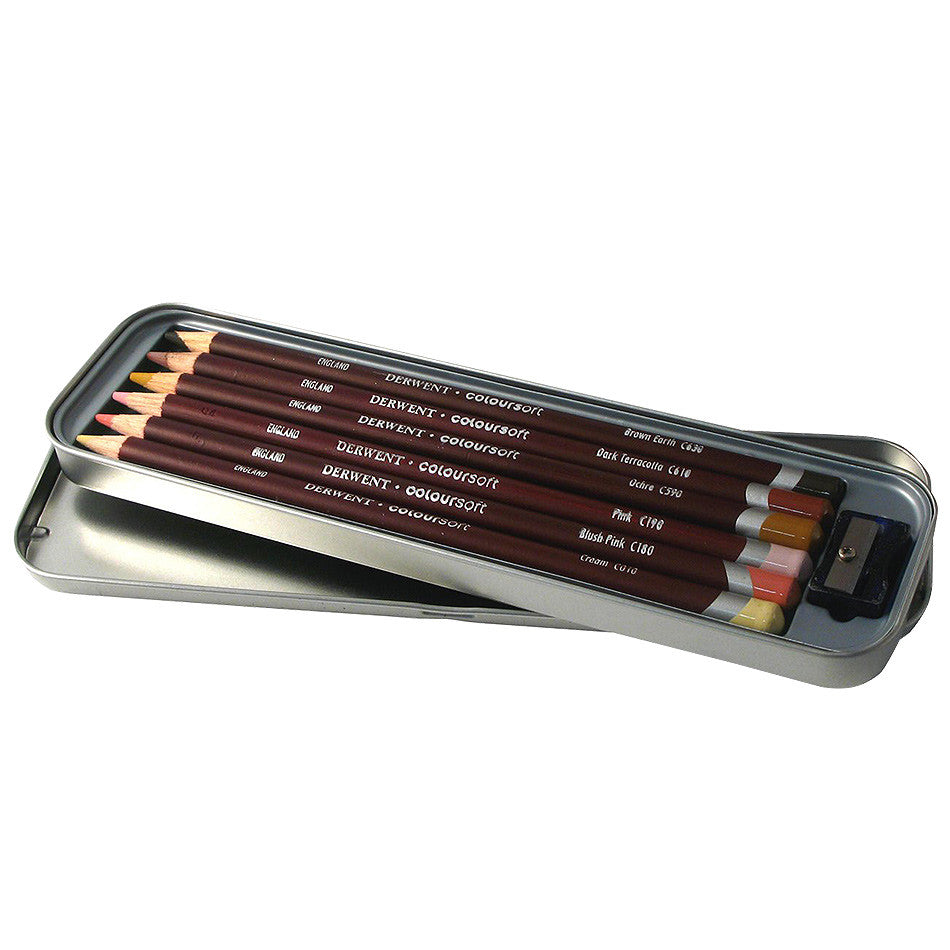 Derwent Coloursoft Coloured Pencil Set - 6 Premium Skin Tone Pencils for Artists & Illustrators | Perfect for Portrait Drawing, Fashion Design & Realistic Coloring