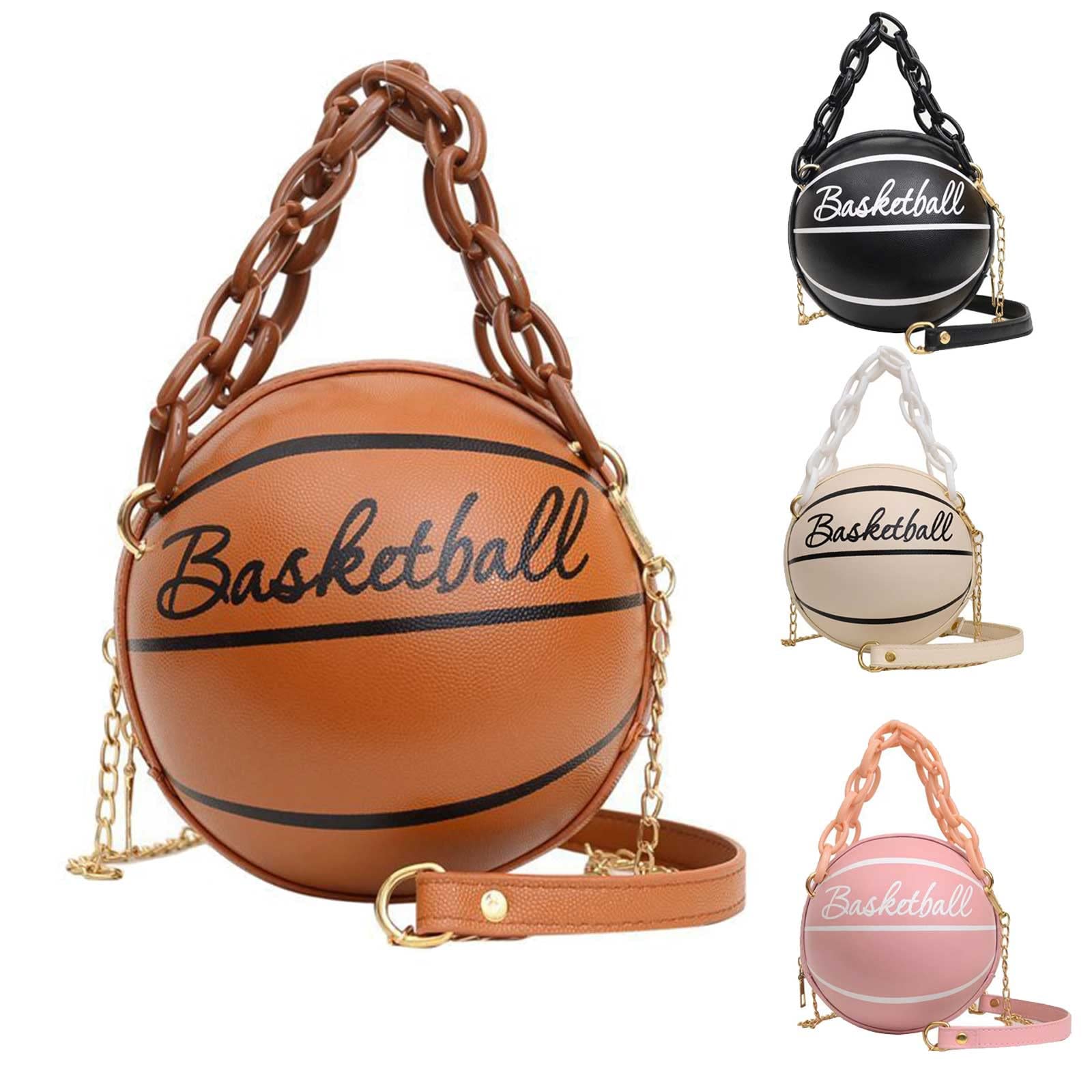 MIANHT Women's Shoulder Bag - Stylish Round Ball Chain Basketball Purse, Versatile Small Satchel for Party, Travel, Office & School | Perfect Gift for Women (Brown) | Ideal for Everyday Use, Work Commute & Weekend Outings