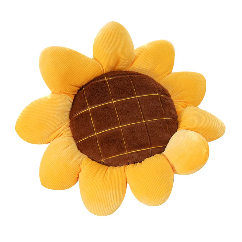 40cm Cute Sunflower Plush Pillow - Soft Stuffed Cushion for Sofa, Bed, Floor Mat - Home Decor & Cozy Gift for Women, Girls (Perfect for Living Room, Bedroom, Dorm Relaxation)