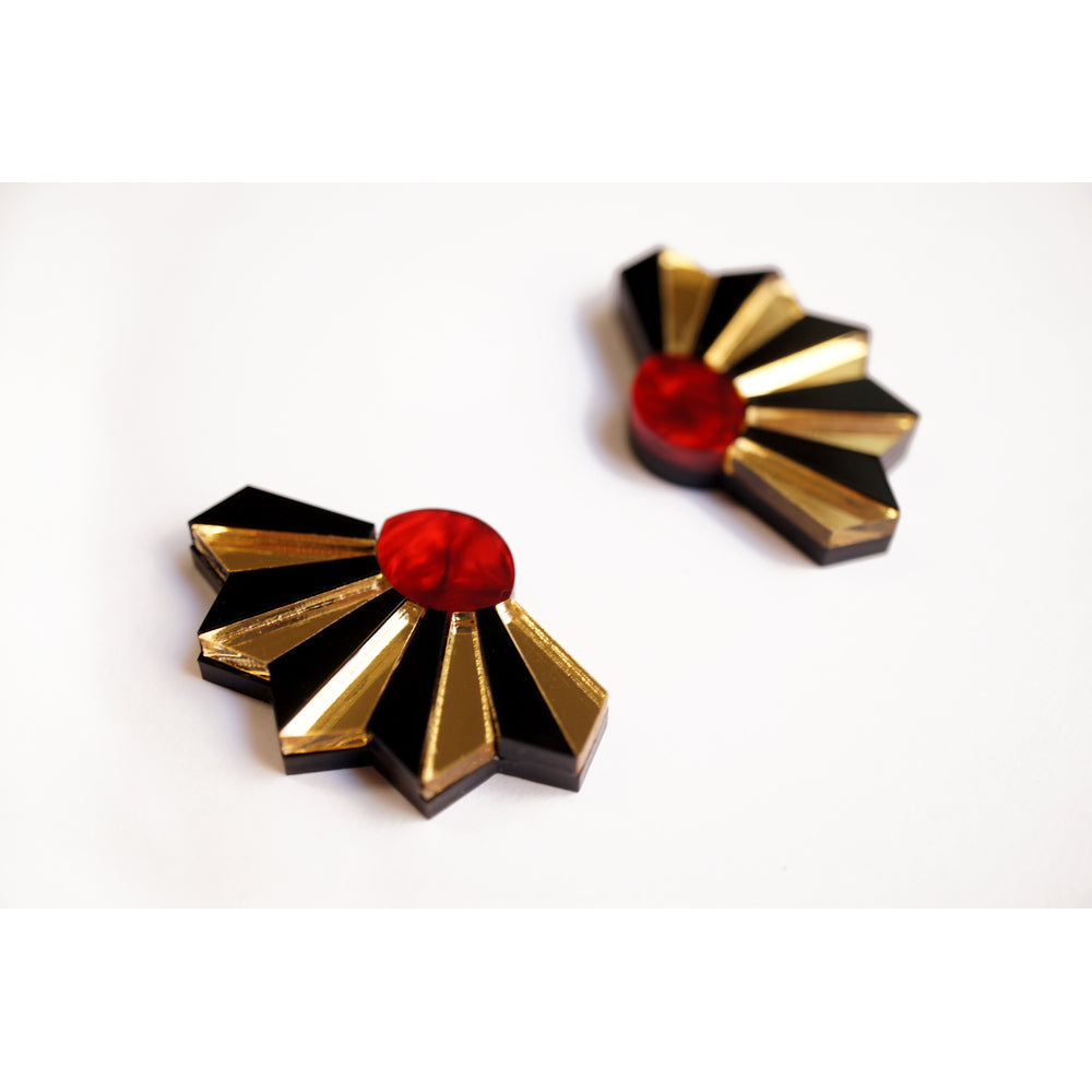 Laliblue Handmade Accordion Flower Earrings for Women - Elegant Floral Dangle Earrings for Party, Wedding & Everyday Wear