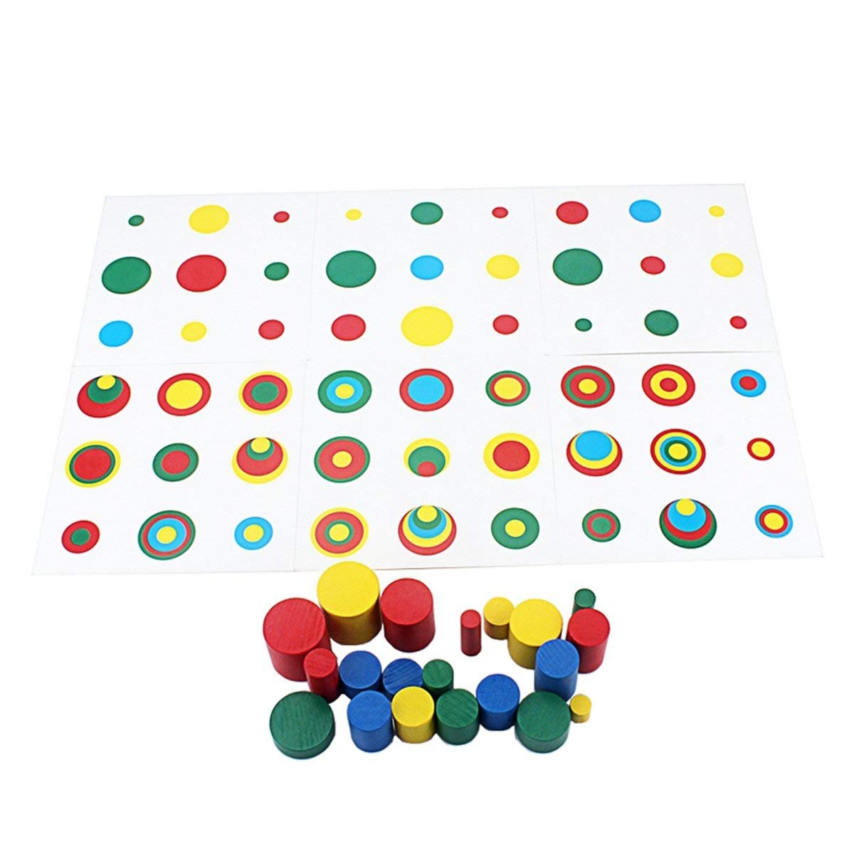 Montessori Wooden Knobless Blocks - Color & Shape Recognition Toys for Kids with Control Cards | Educational Sensory Play, Preschool Learning, Homeschool Activities