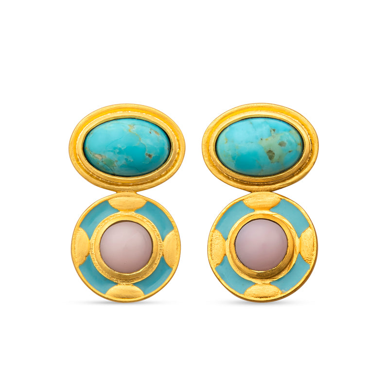 Blue Grotto Stud Earrings for Women - Hypoallergenic Cubic Zirconia Earrings - Perfect for Everyday Wear, Parties & Gift Giving