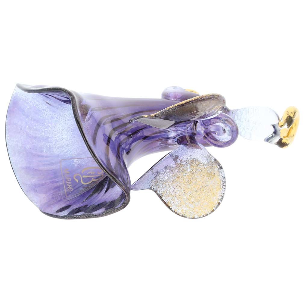 Authentic Murano Glass Angel Christmas Ornament - Handmade in Venice, Italy - Blue Holiday Tree Decoration for Christmas, Home & Gift Giving