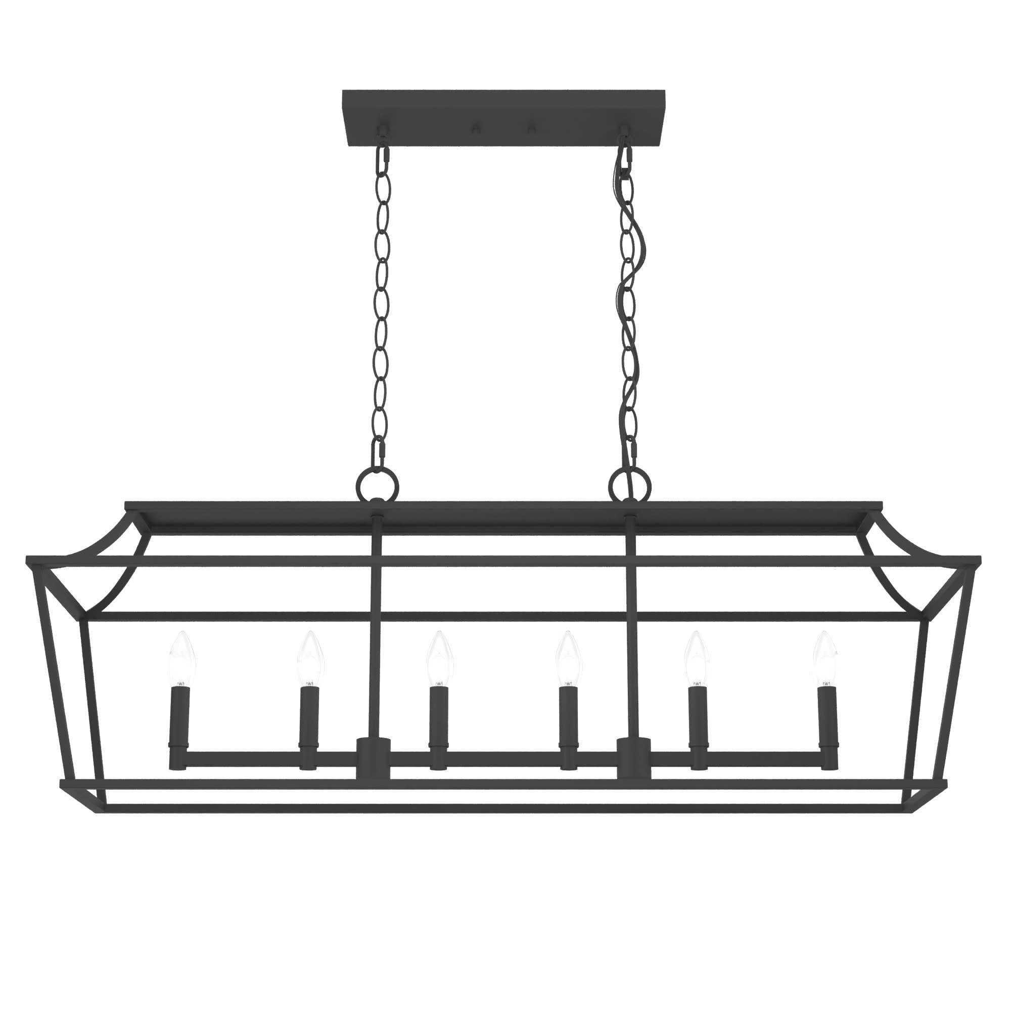 Hunter Fan Company 19077 Laurel Ridge 5-Light Chandelier in Natural Iron Finish - Rustic Farmhouse Ceiling Light Fixture for Dining Room, Living Room & Bedroom