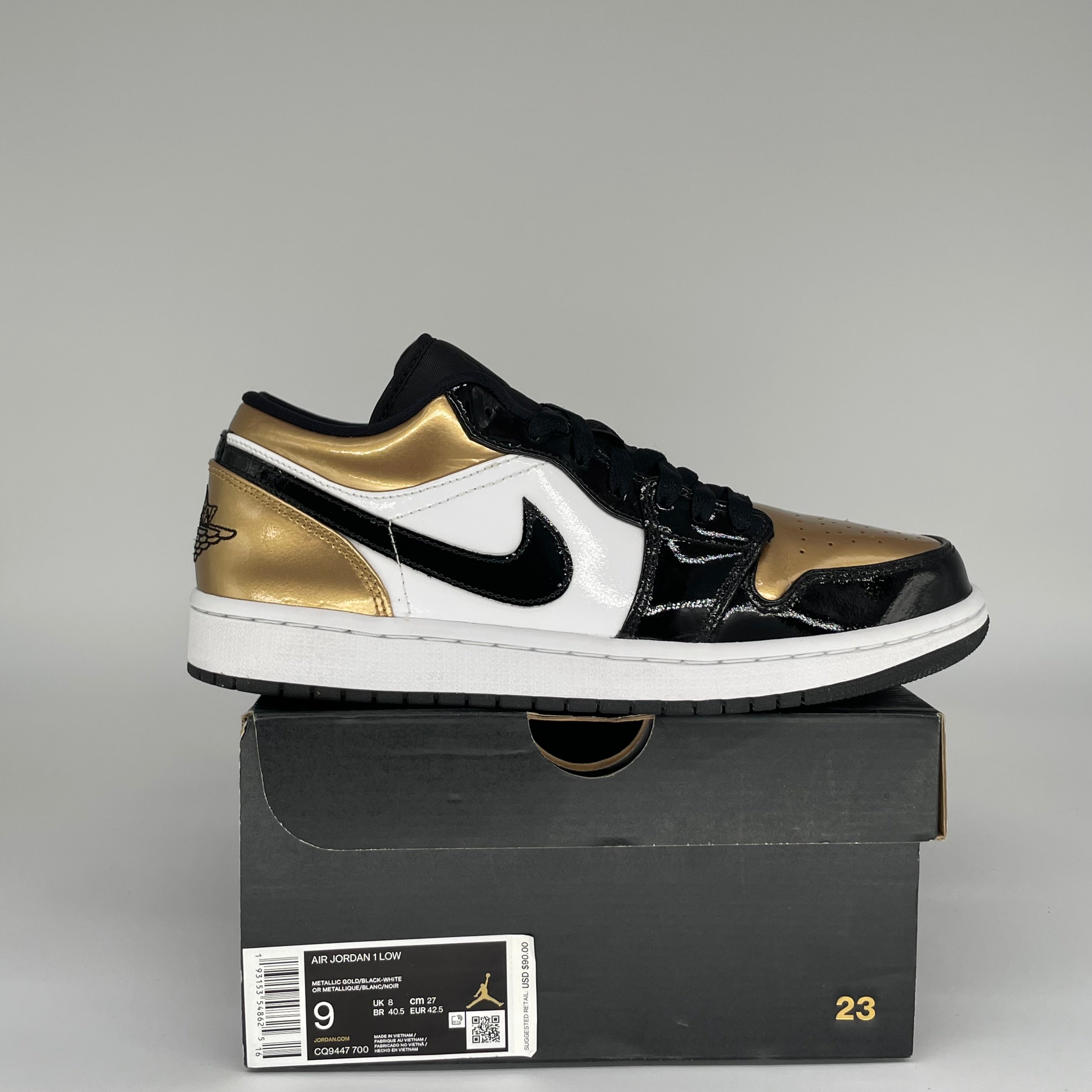 AIR JORDAN 1 LOW GOLD TOE Men's Basketball Shoes - Size 9 (CQ9447-700) | Retro Sneakers for Streetwear & Casual Outfits