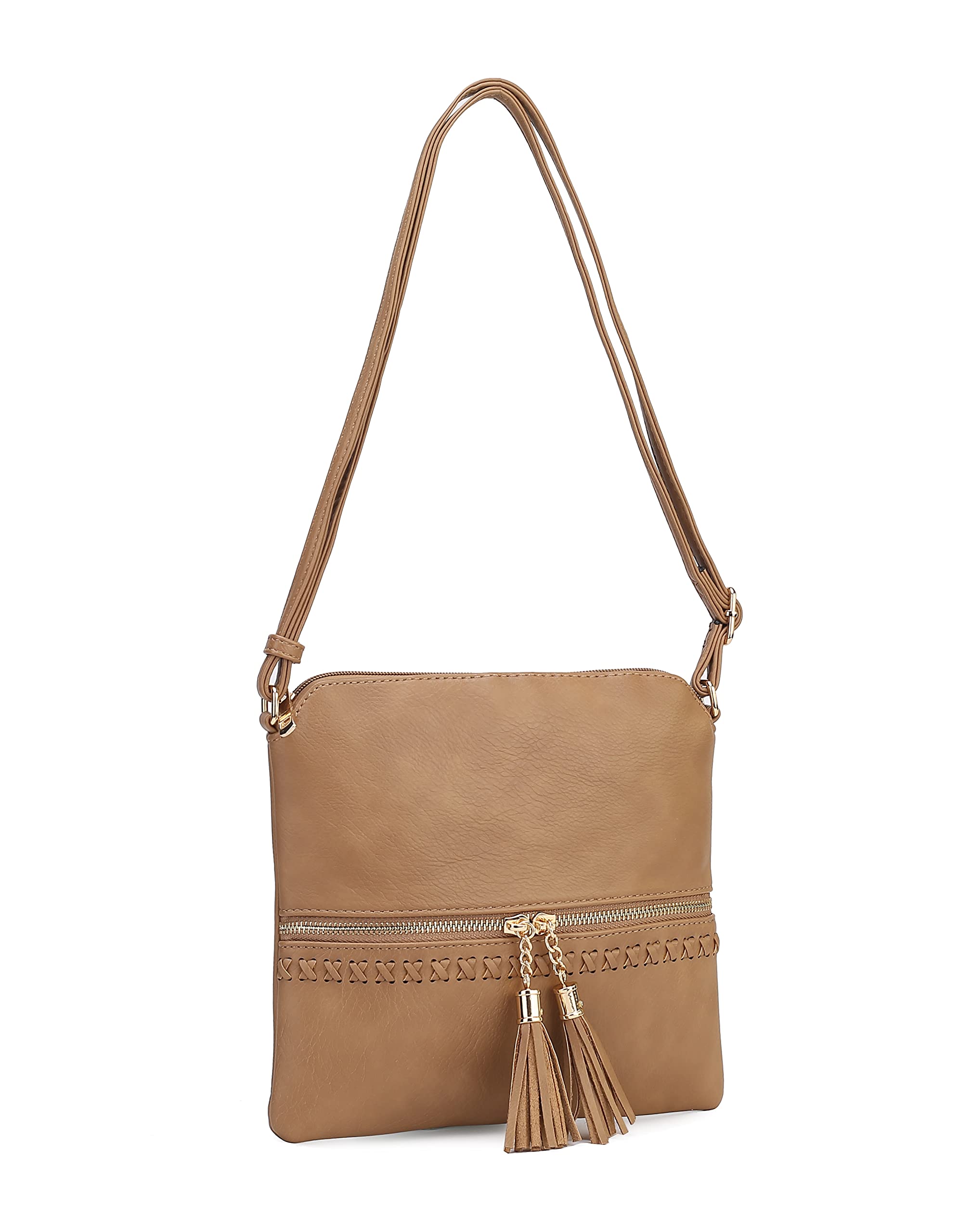 MKF Women's Crossbody Bag with Tassel - Stylish Shoulder Purse & Messenger Handbag for Work, Travel & Everyday Use
