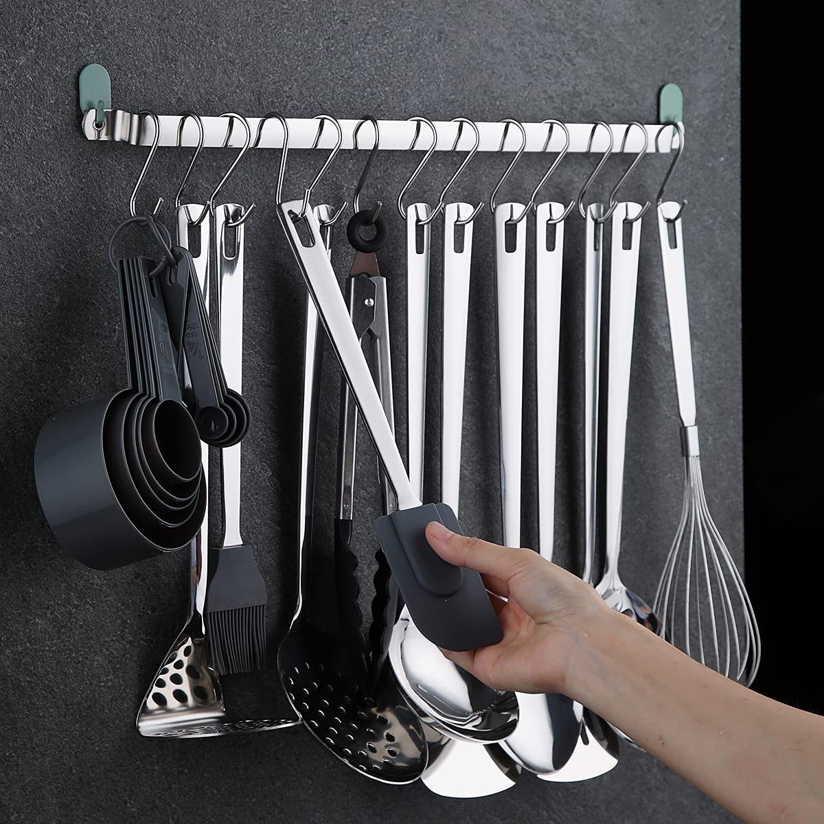 Premium 37-Piece Stainless Steel Kitchen Utensil Set - Non-Stick, Heat Resistant & Dishwasher Safe Cooking Tools with Holder - Perfect for Baking, Frying & Everyday Cooking