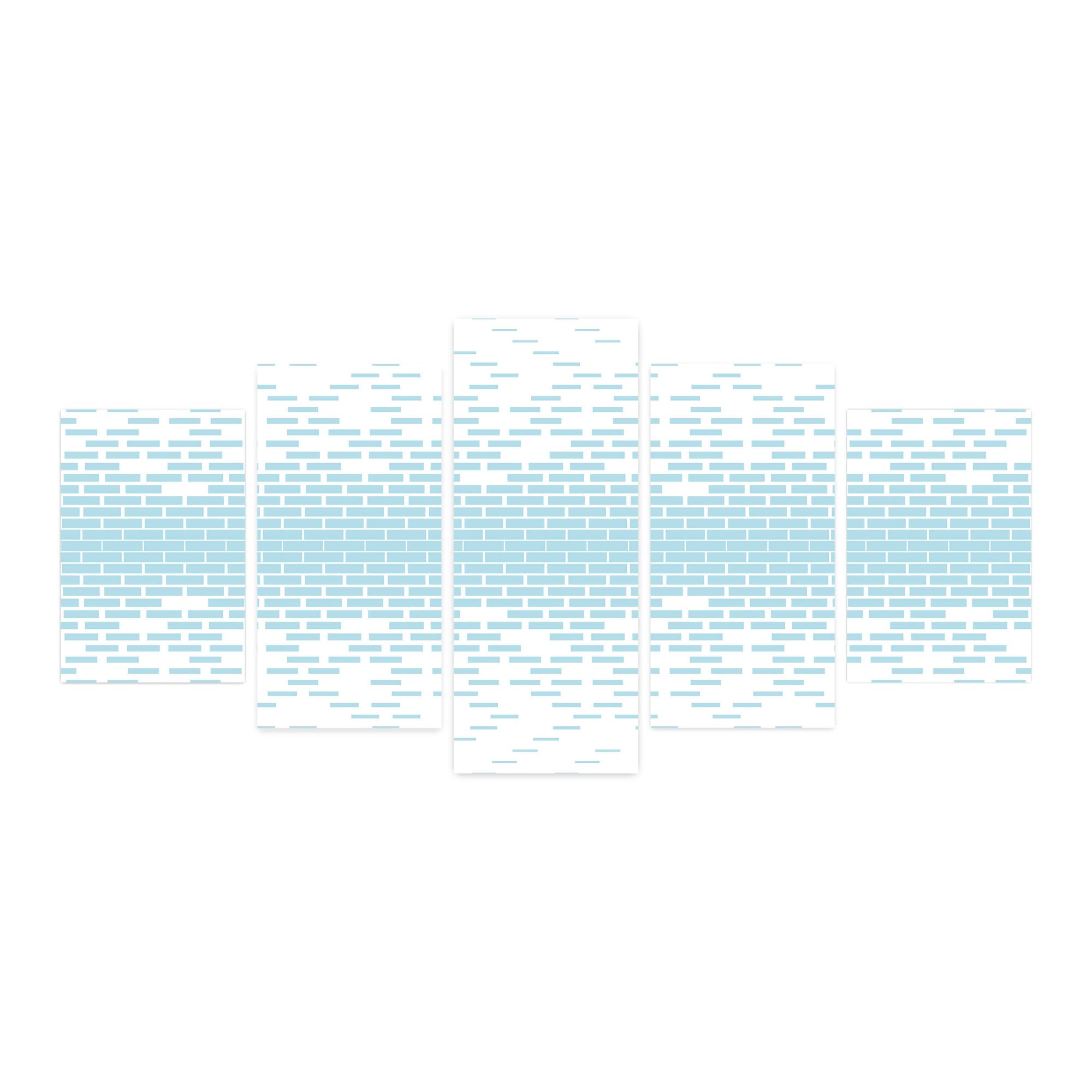 Ambesonne Abstract 5-Panel Acrylic Glass Wall Art - Modern Geometric Bricks Monochrome Design on Plain Background - 60