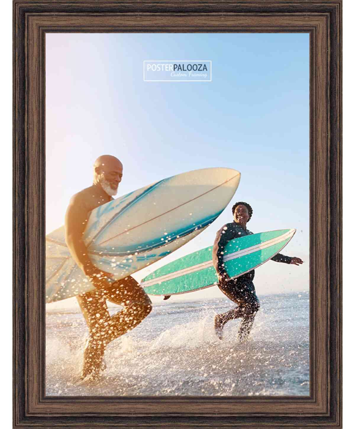 12x16.5 Rustic Walnut Wood Picture Frame - Solid Wood Photo Frame with UV Acrylic, Foam Board Backing & Hanging Hardware - Perfect for Wall Art, Family Photos, Posters and Home Decor Display