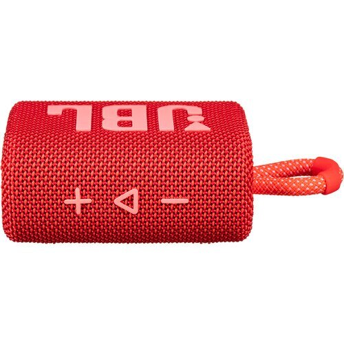 JBL GO 3 Portable Bluetooth Speaker - Wireless, Waterproof, Compact Design with Rich Bass (Red) - Perfect for Outdoor Adventures, Beach Parties & Home Use