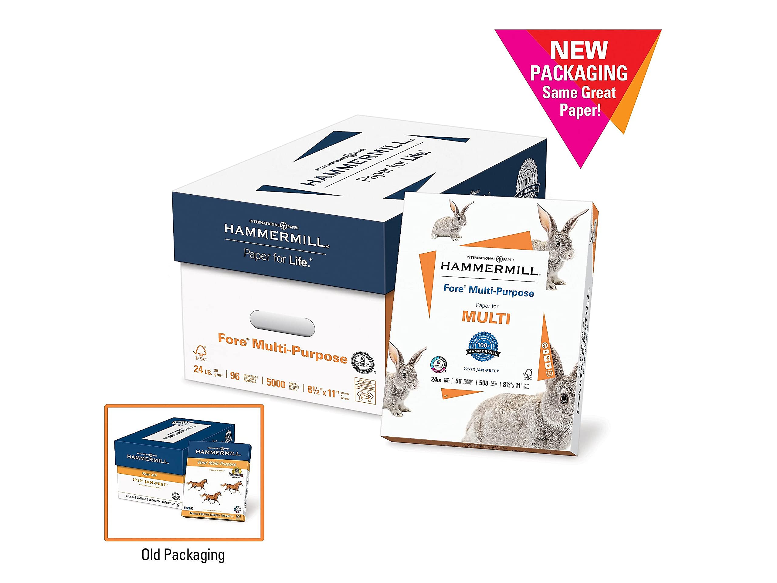 Hammermill 103283 Fore MP Premium Multipurpose Copy Paper - 96 Brightness, 24lb, 8.5