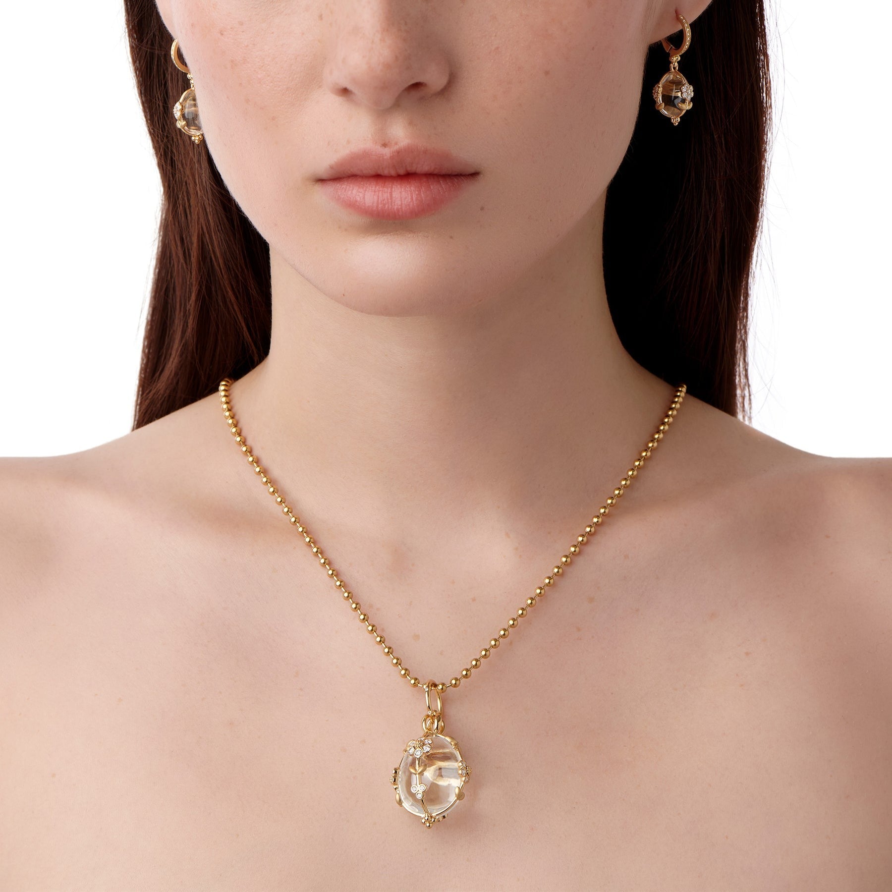 Temple St. Clair Diamond Fiori Amulet Earrings - 18K Gold Dangle Earrings with Genuine Diamonds, Luxury Jewelry Gift for Women, Perfect for Weddings, Anniversaries & Special Occasions