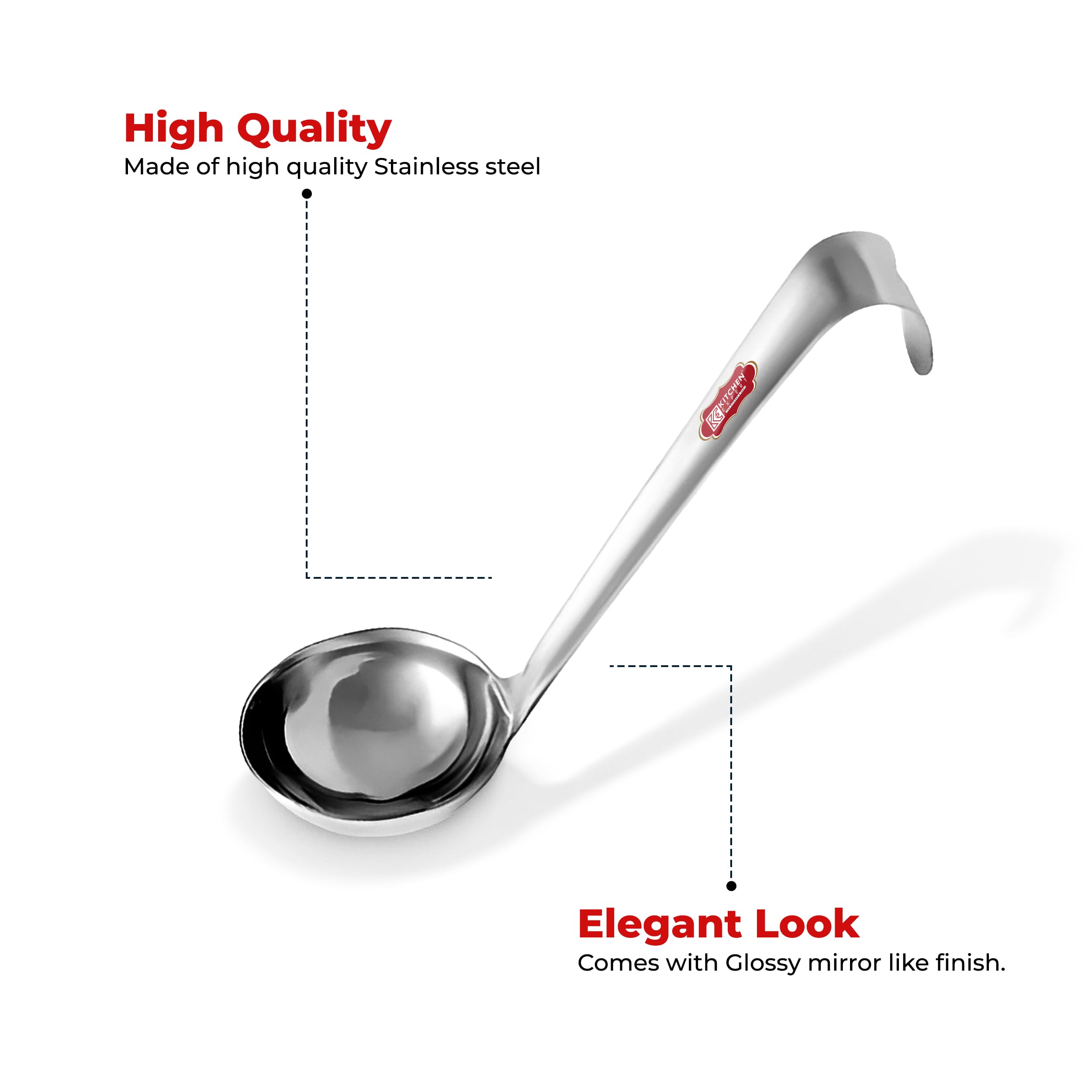 Premium Stainless Steel Ghee Spoon Set - Small & Medium Ladles for Ghee, Oil & Honey - Perfect for Jars, Pots & Containers - 2 Piece Kitchen Utensil Set for Cooking, Baking & Serving