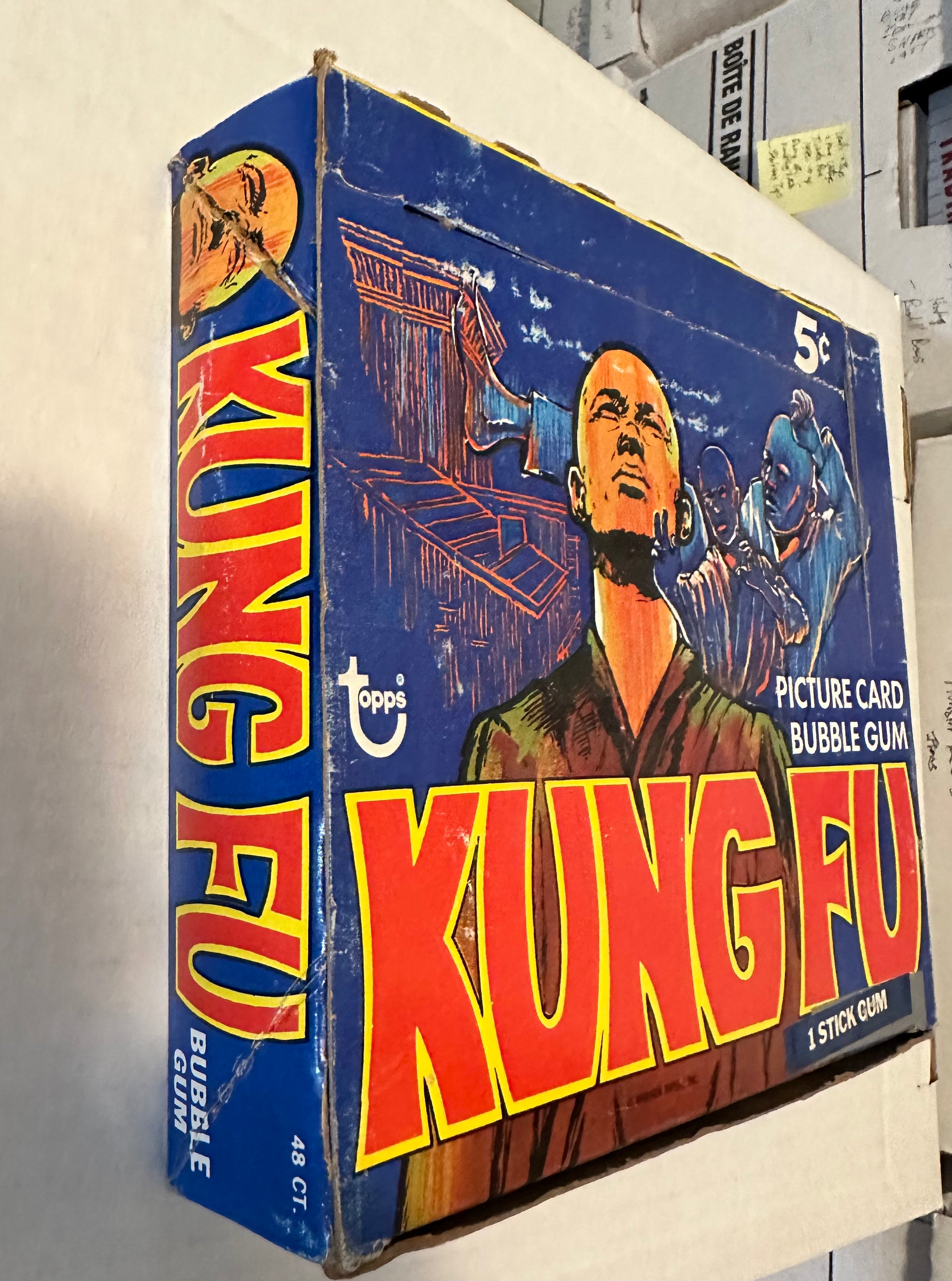 Rare 1973 Kung Fu TV Series Empty Cards Display Box - Perfect for Collectors & Memorabilia Enthusiasts