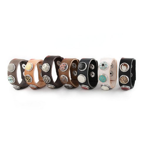 Sexy Sparkles Interchangeable Snap Leather Bracelet with Chunky Charms - Noosa Style | Adjustable Fashion Jewelry for Women, Perfect for Parties, Date Nights & Everyday Wear