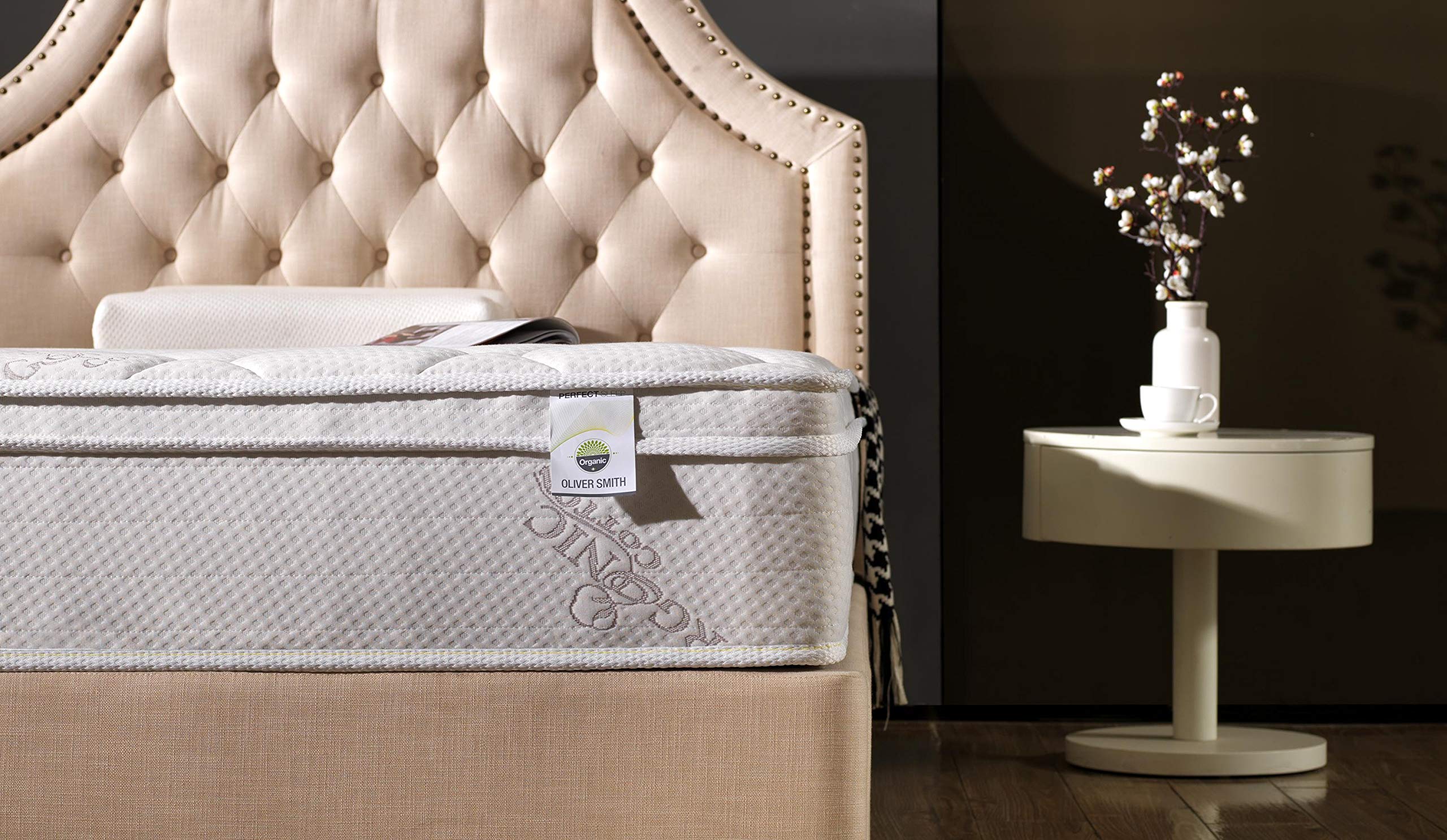 Oliver & Smith 12 Inch Hybrid King Mattress - Pocketed Coil Spring, Plush Euro Pillow Top with Cooling Memory Foam | Eco-Friendly, Breathable & Supportive | Perfect for Master Bedrooms, Guest Rooms & Luxury Hotels