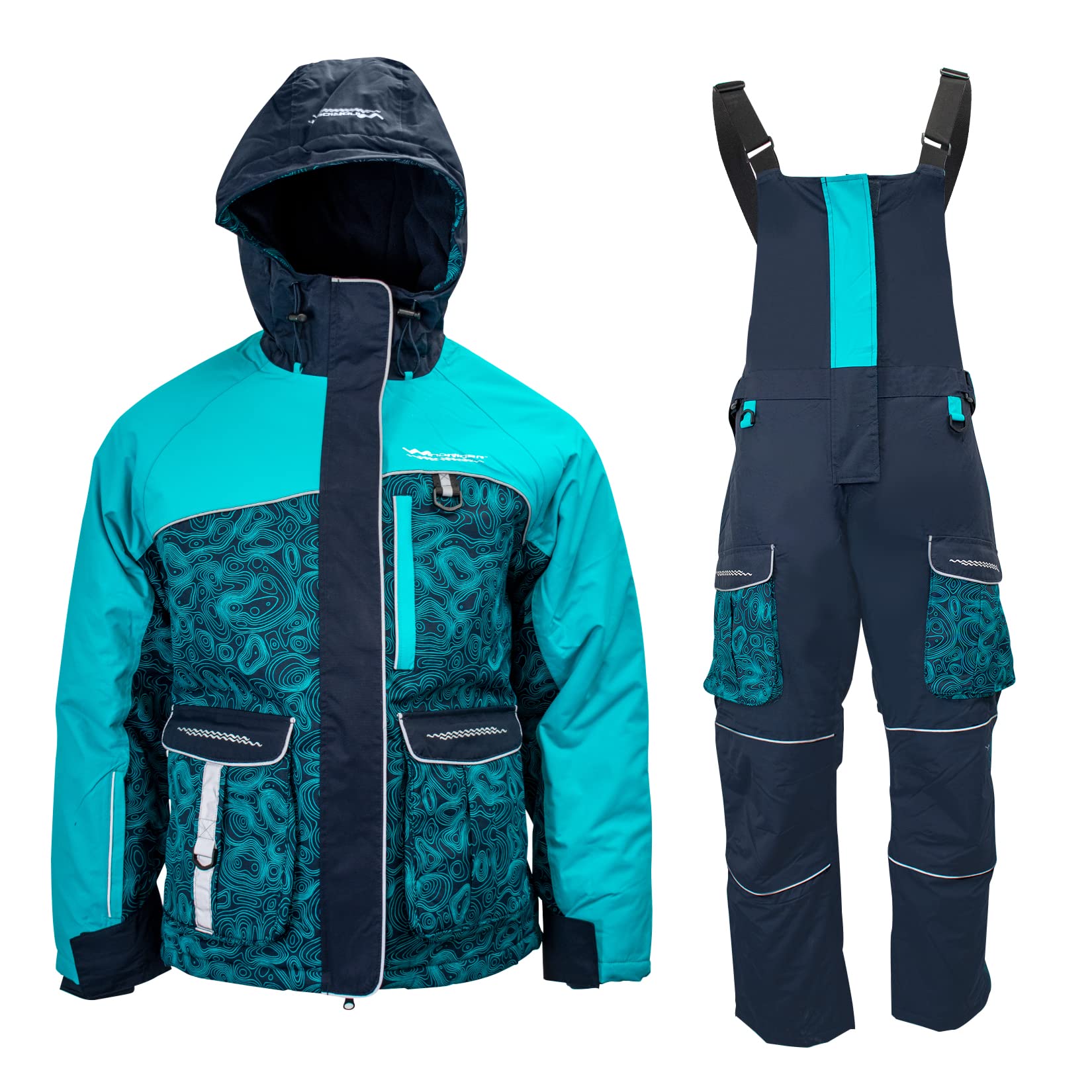 WindRider Unisex Insulated Waterproof Ice Fishing Suit Set - Thermal Bib Overalls & Jacket for Men & Women - Extreme Cold Weather Gear for Ice Fishing, Snowmobiling & Winter Outdoor Activities