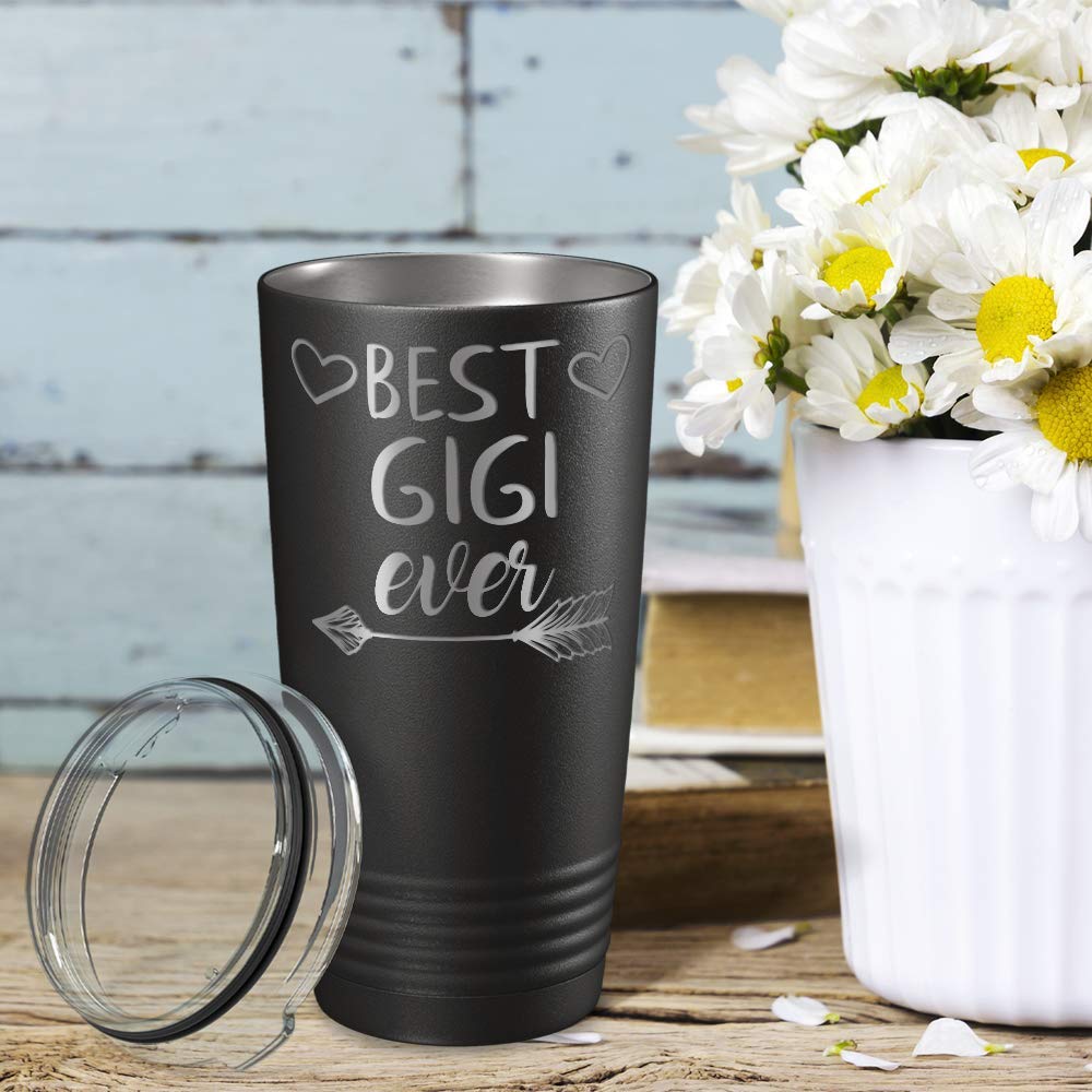 Best Gigi Ever - Unique 20oz Stainless Steel Tumbler with Lid & Straw | Insulated Travel Mug for Hot/Cold Drinks | Perfect Gift for Grandma, Mom, Women | Birthday, Mother's Day, Christmas Present | Ideal for Home, Office, Travel