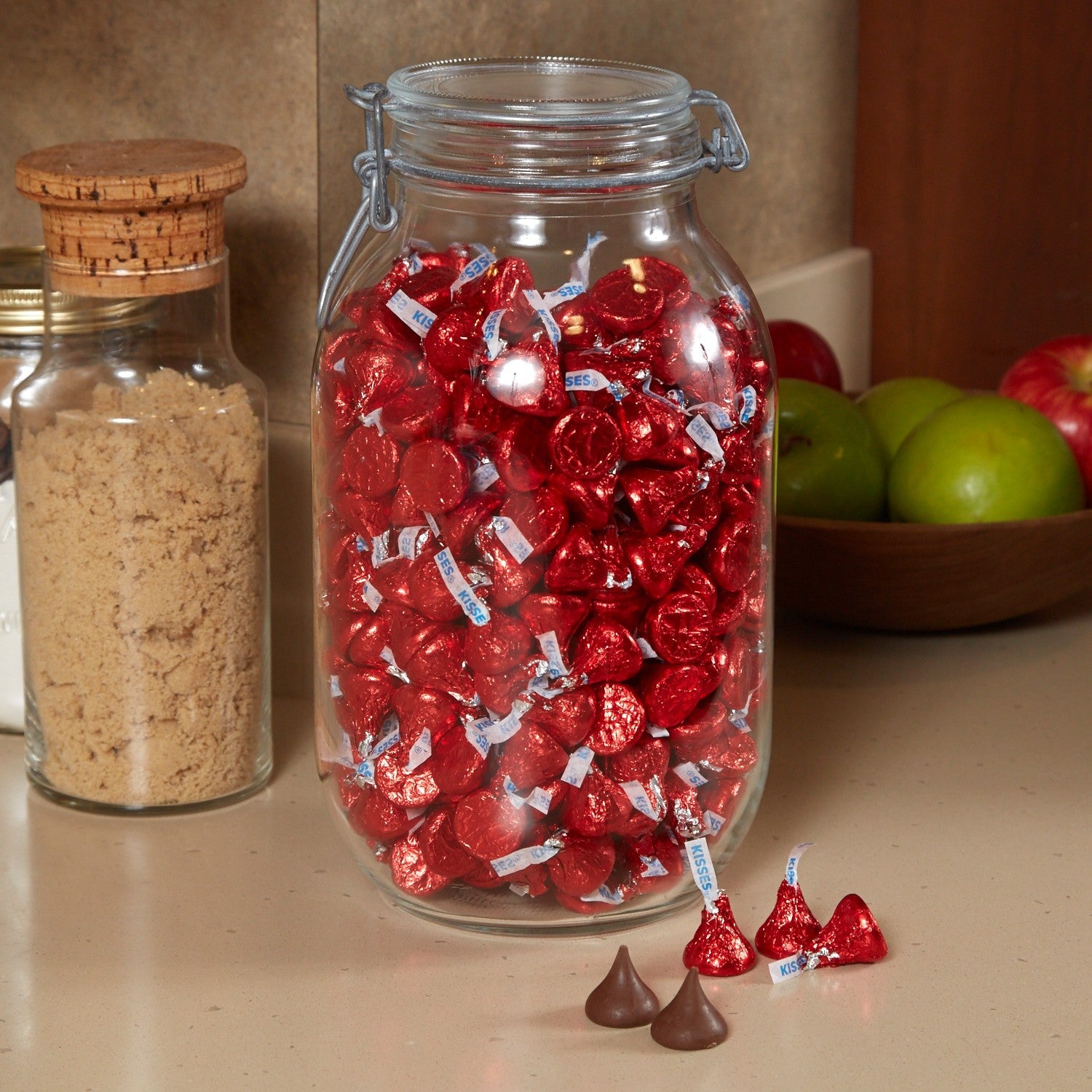 Hershey's Kisses Milk Chocolate Candy in Red Foil - 4.2lb Bulk Bag for Holidays, Parties & Gift Giving