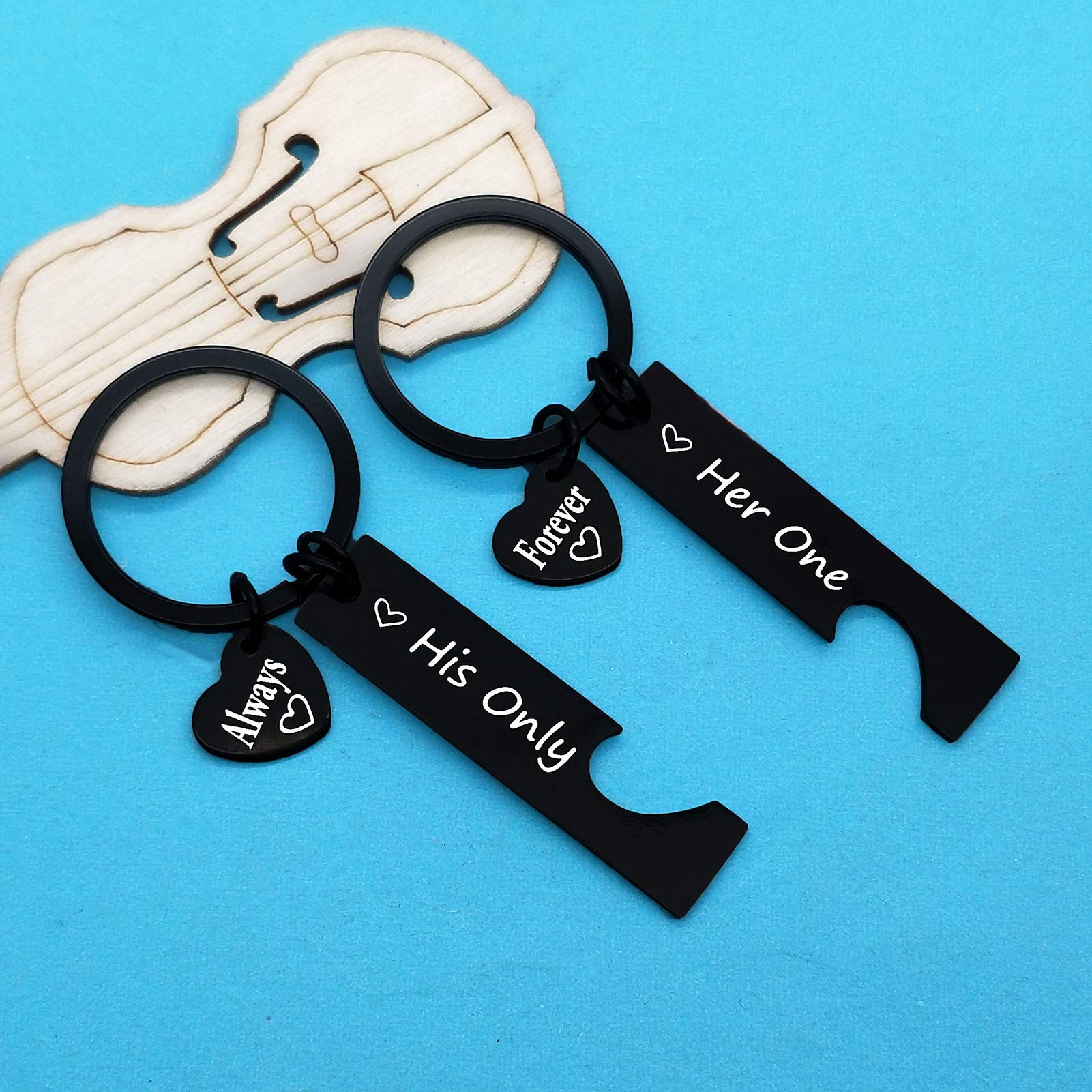 Romantic Couple Keychain Set - Valentine's Day, Anniversary & Christmas Gift for Boyfriend, Girlfriend, Husband or Wife - Perfect Wedding & Birthday Present for Couples | Great for Everyday Carry & Special Occasions