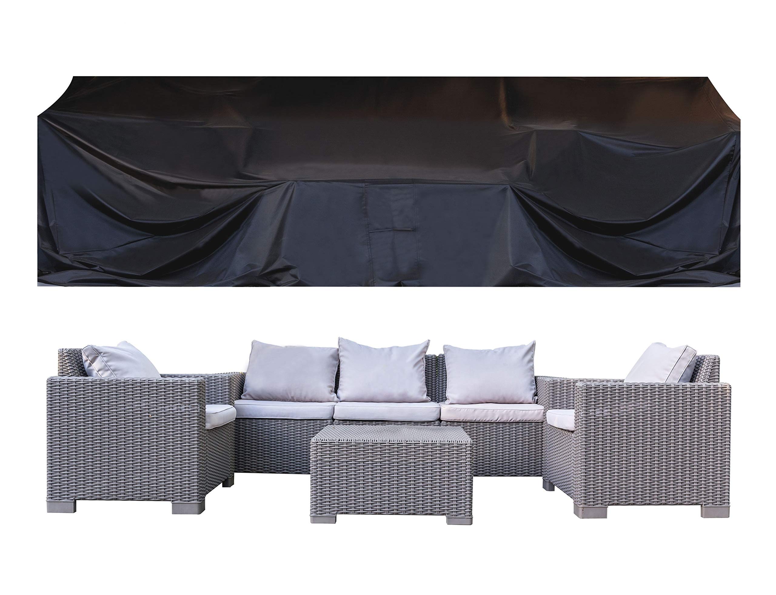 JOORY Large Waterproof Outdoor Sectional Furniture Covers - 126”x63”x28” - Dust Proof, Double Stitched Seam for Patio, Porch & Garden Sofa Protection - All Weather Use for Winter, Rain & Sun