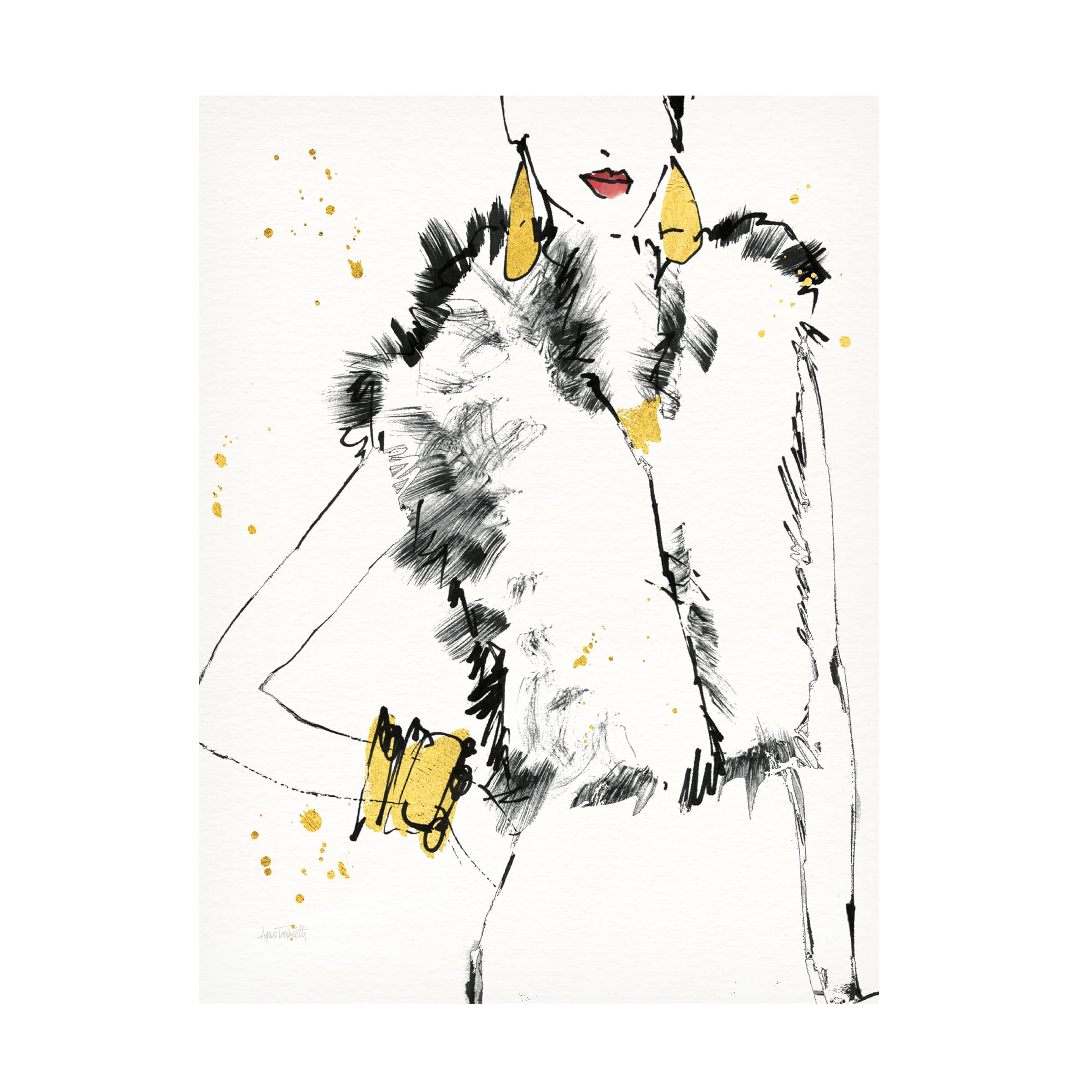 Anne Tavoletti 'Fashion Strokes IV' Canvas Wall Art Print - Modern Abstract Painting for Living Room, Bedroom & Office Decor