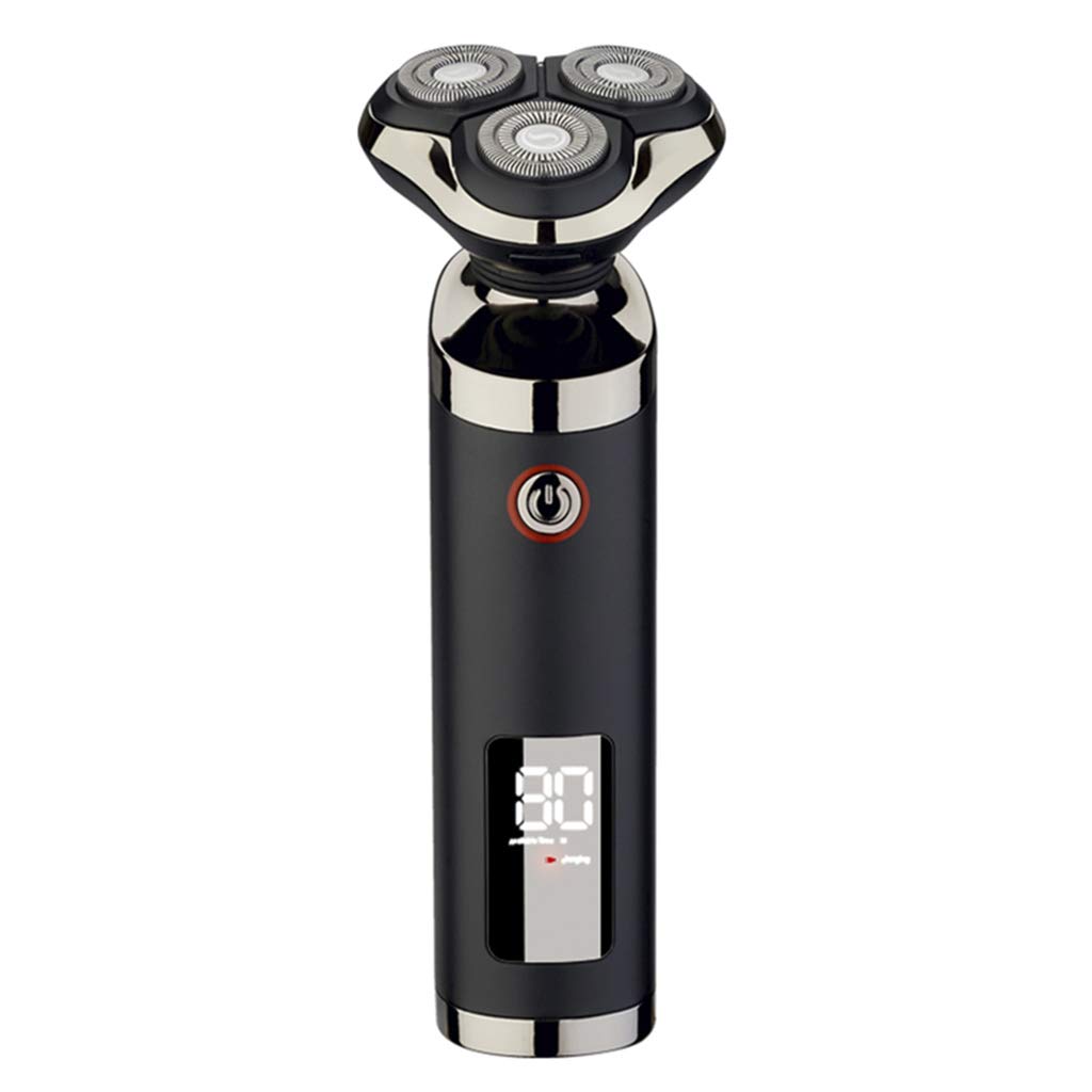 Premium Electric Shaver for Men - Cordless Rotary Shaver with IPX7 Waterproof Rating for Wet/Dry Use - Fast & Smooth Bald Head & Facial Shaving - Black (Ideal for Travel, Gym & Daily Grooming Routine)