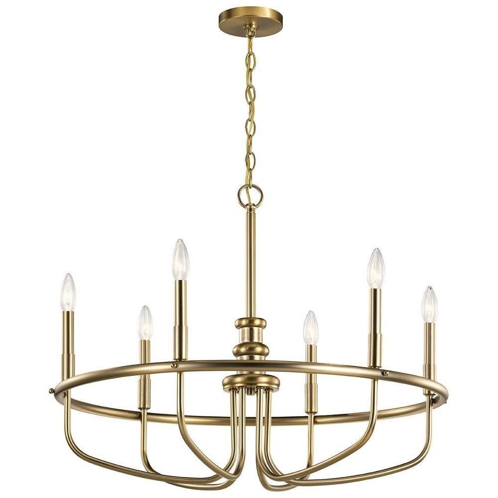 KICHLER Capitol Hill 22 Inch 6-Light Chandelier in Classic Bronze - Elegant Dining Room Lighting Fixture for Home Decor