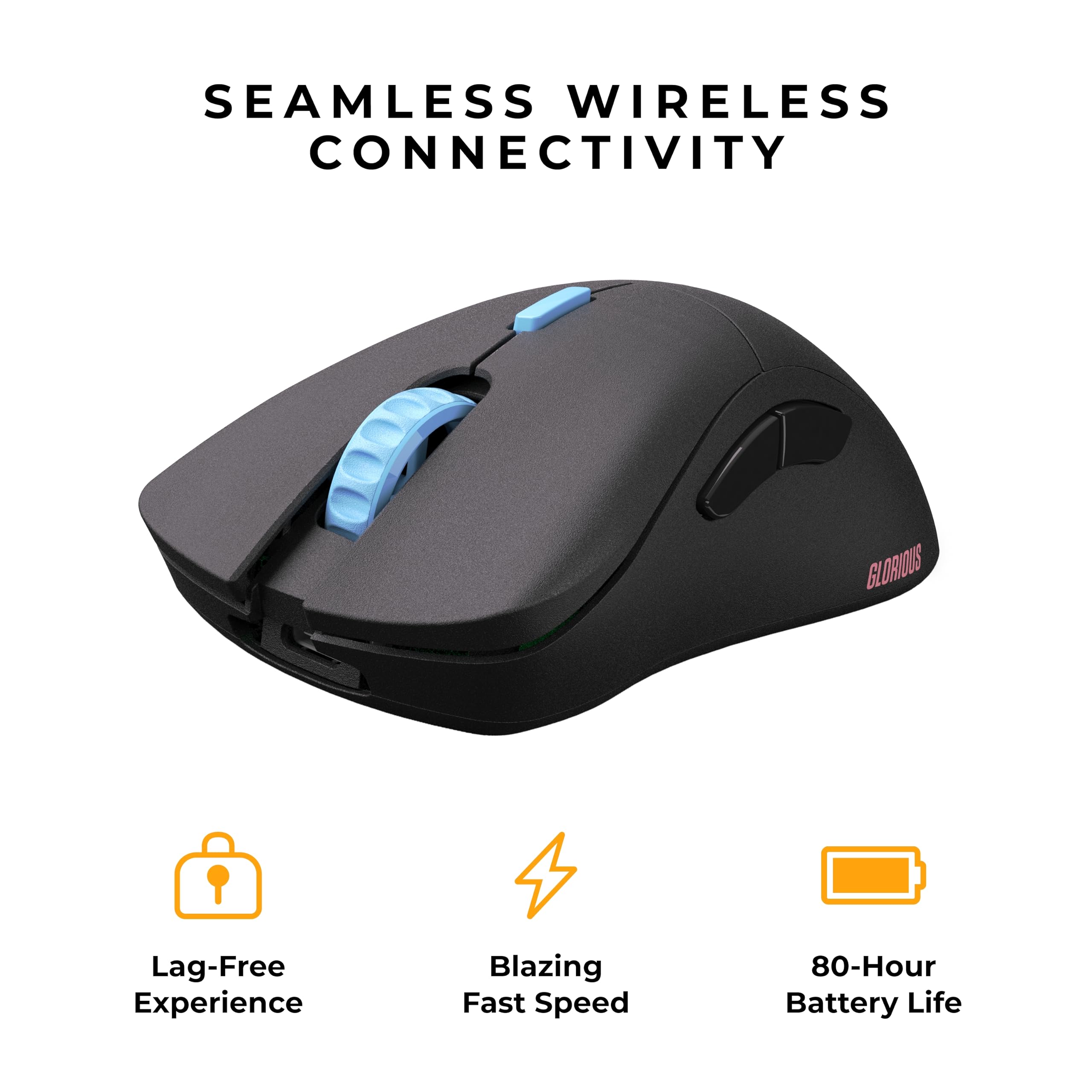 Glorious Model D Forge Wireless Gaming Mouse - Superlight 58g, 6 Programmable Buttons, 80-Hour Battery, 19K DPI Optical Sensor (Limited Edition Black) | Perfect for FPS, MMO & Esports PC Gaming Accessories