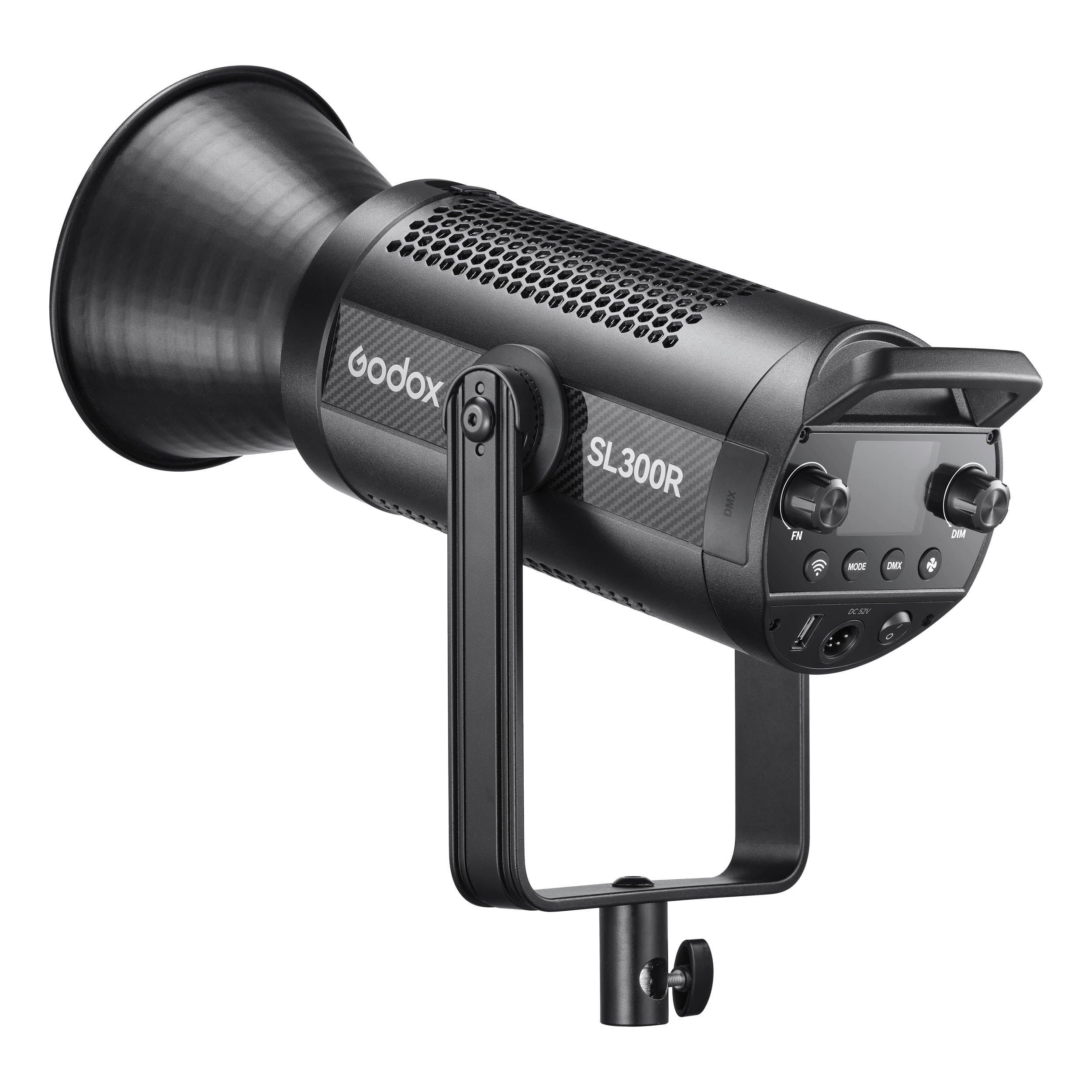 Godox SL300R RGBWW LED Studio Light with 120cm Umbrella Softbox & 8 Optical Fresnel Lens - Professional Photography Lighting for YouTube, TikTok, and Portrait Studio Shoots