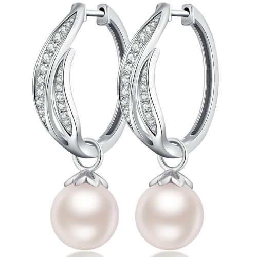 E1-hoop earrings with swarovski pearl 24mm