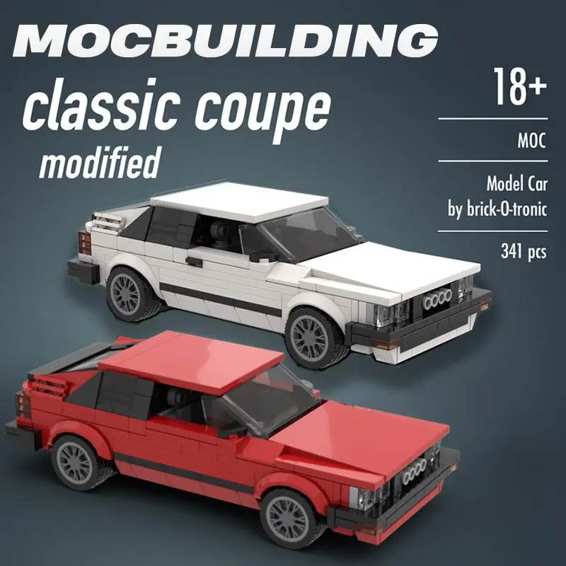 340PCS MOC 58930 Audi Coupe GT Building Blocks Set - Modified Sports Car Model Kit for Adults & Teens - DIY Collector's Display or Gift for Car Enthusiasts